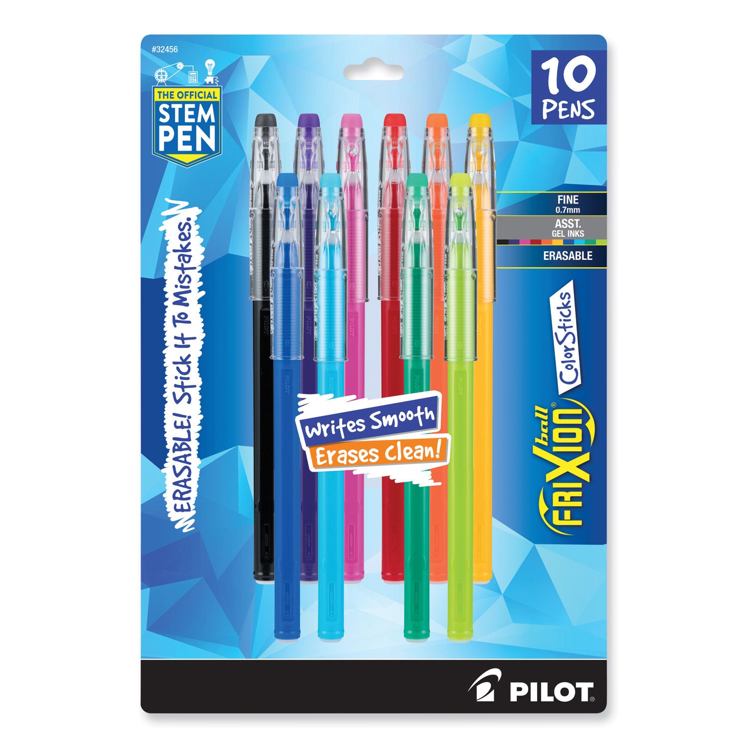 frixion-colorsticks-erasable-gel-pen-stick-fine-07-mm-assorted-ink-and-barrel-colors-10-pack_pil32456 - 1