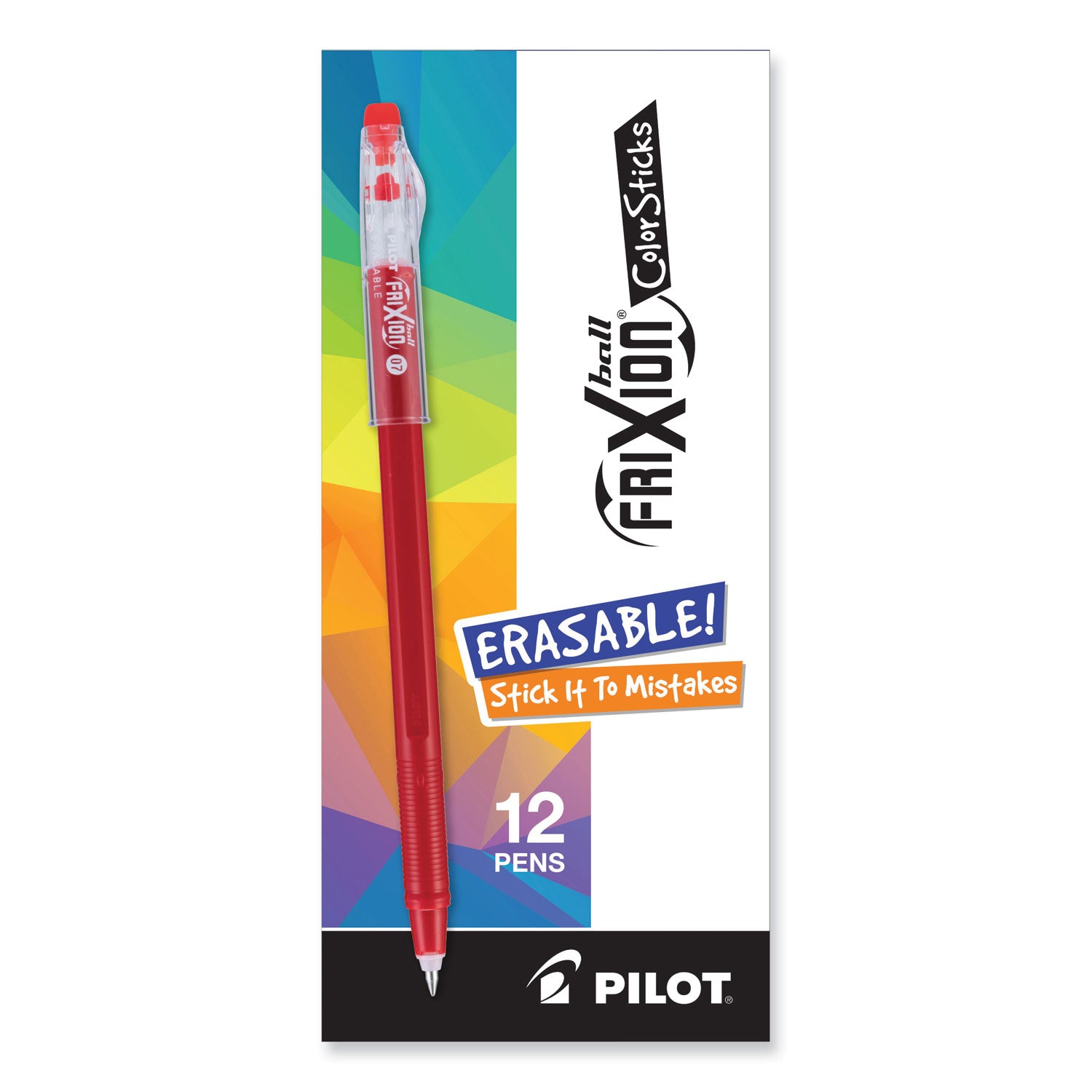 frixion-colorsticks-erasable-gel-pen-clipless-stick-fine-07-mm-red-ink-red-barrel-dozen_pil32467 - 2