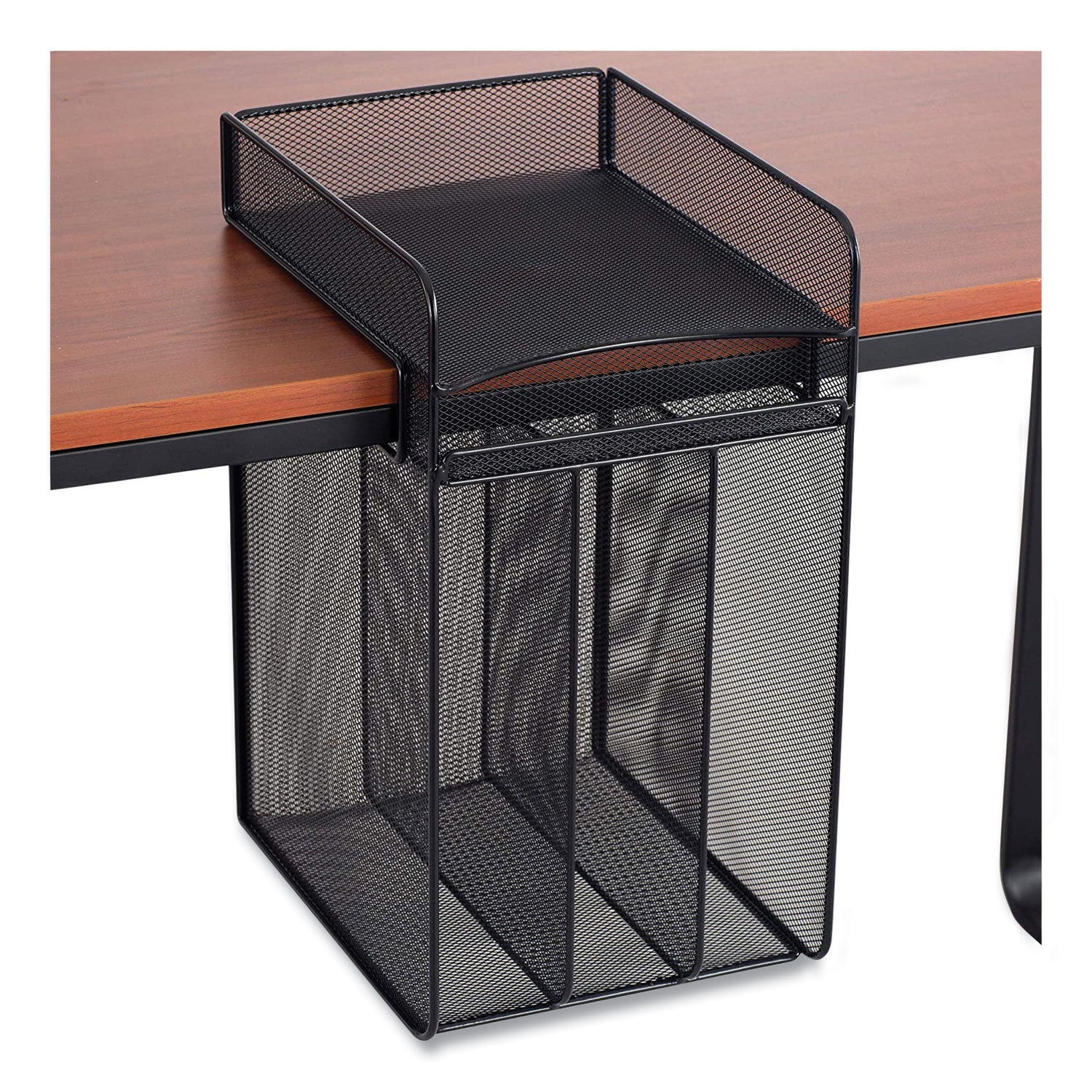 onyx-horizontal-hanging-storage-5-sections-letter-size-files-1025-x-124-x-144-black-ships-in-1-3-business-days_saf3240bl - 1