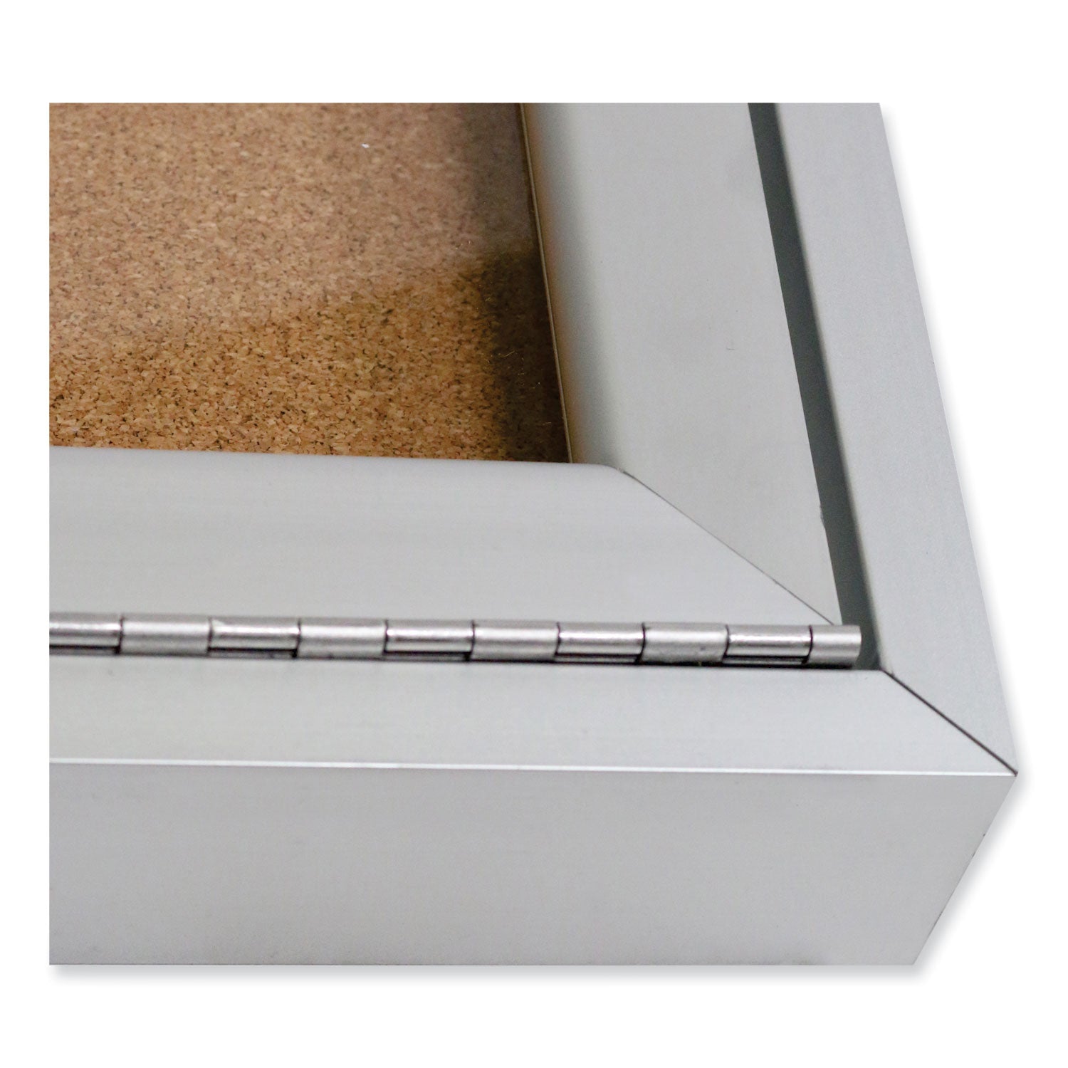 2-door-enclosed-natural-cork-bulletin-board-with-satin-aluminum-frame-72-x-36-tan-surface-ships-in-7-10-business-days_ghepa33672k - 2