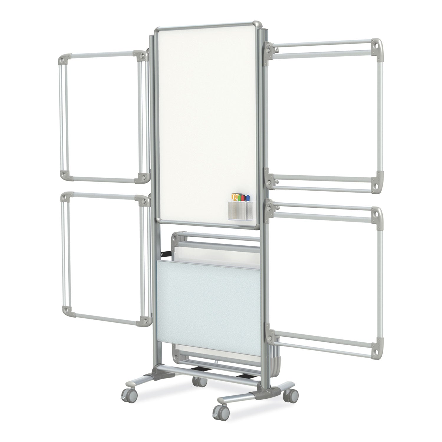 nexus-easel-whiteboard-32-x-7613-white-surface-satin-aluminum-frame-ships-in-7-10-business-days_ghenex204ep4fr - 1