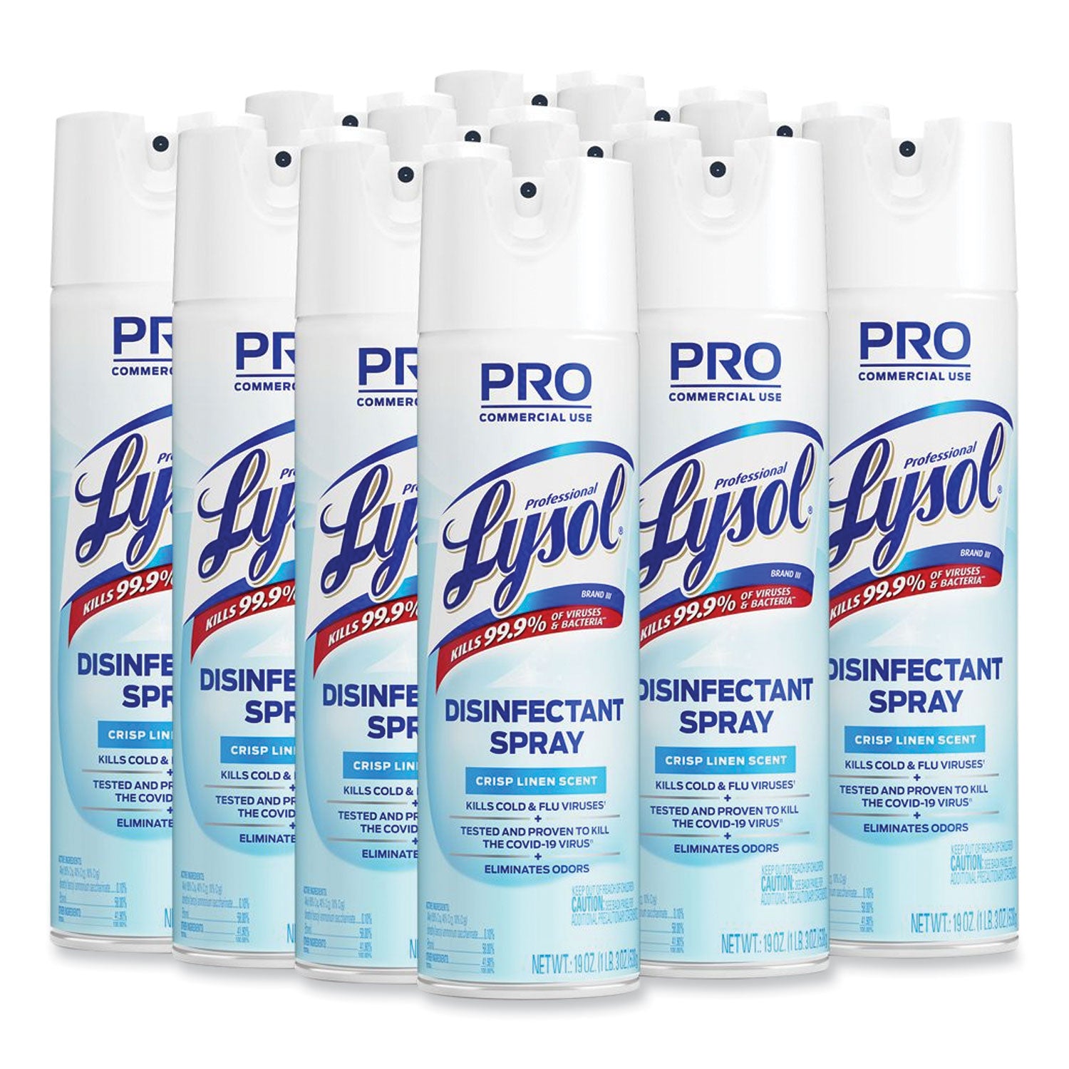 Disinfectant Spray, Crisp Linen, 19 oz Aerosol Spray, 12/Carton -
