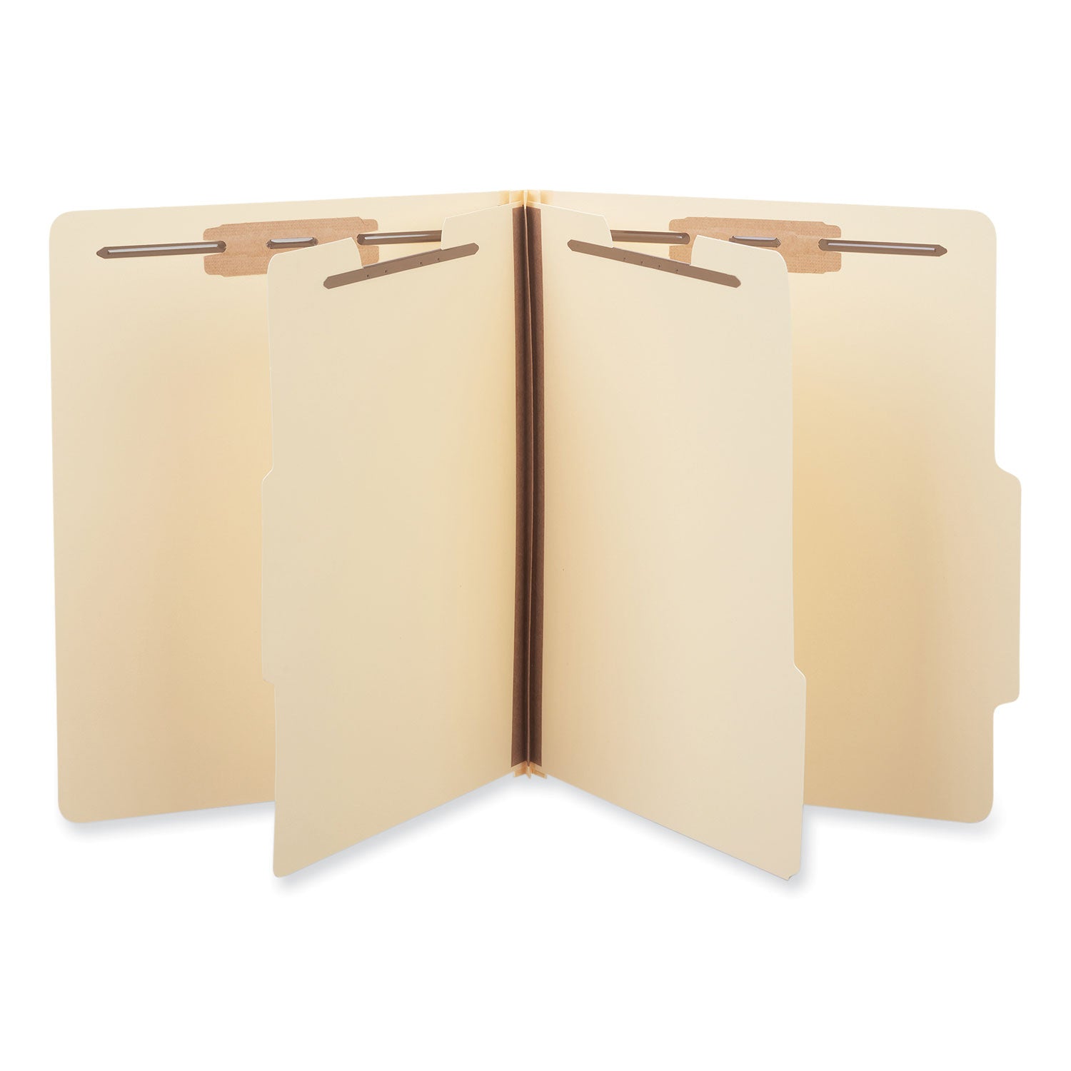Six-Section Classification Folders, 2" Expansion, 2 Dividers, 6 Fasteners, Letter Size, Manila Exterior, 15/Box -