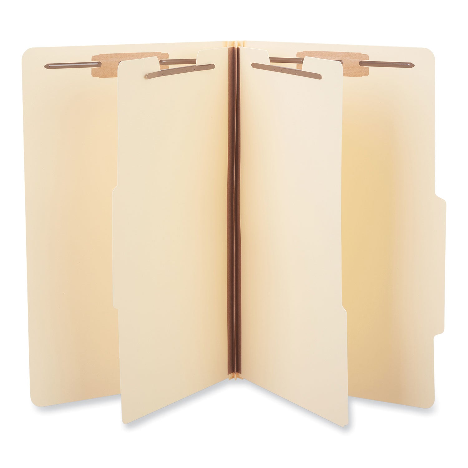 Six-Section Classification Folders, 2" Expansion, 2 Dividers, 6 Fasteners, Legal Size, Manila Exterior, 15/Box -