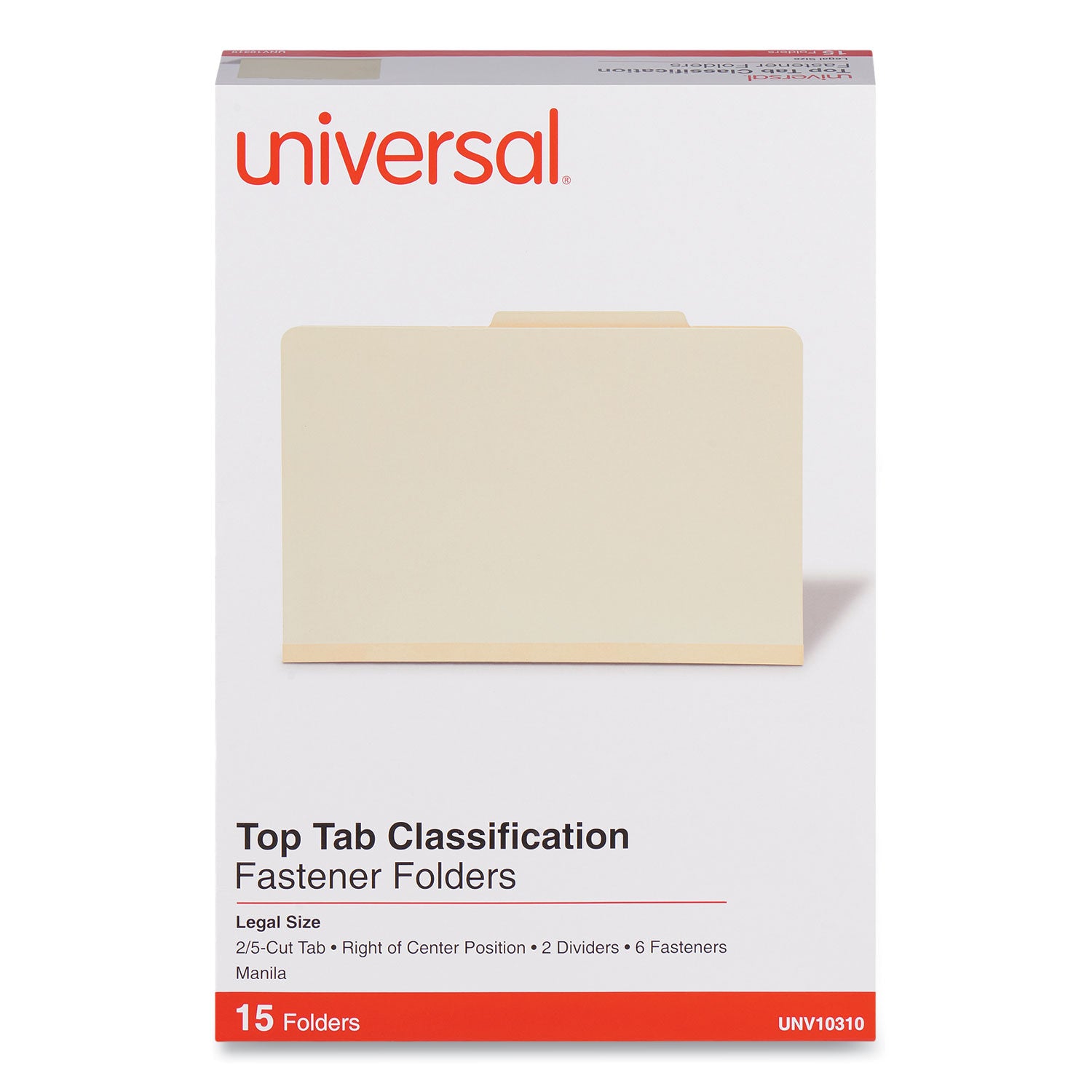 Six-Section Classification Folders, 2" Expansion, 2 Dividers, 6 Fasteners, Legal Size, Manila Exterior, 15/Box -