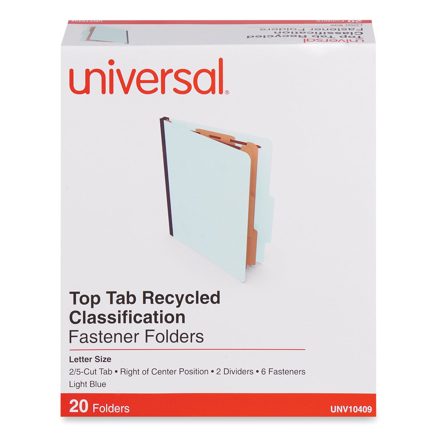six-section-classification-folders-heavy-duty-pressboard-cover-2-dividers-6-fasteners-letter-size-light-blue-20-box_unv10409 - 2