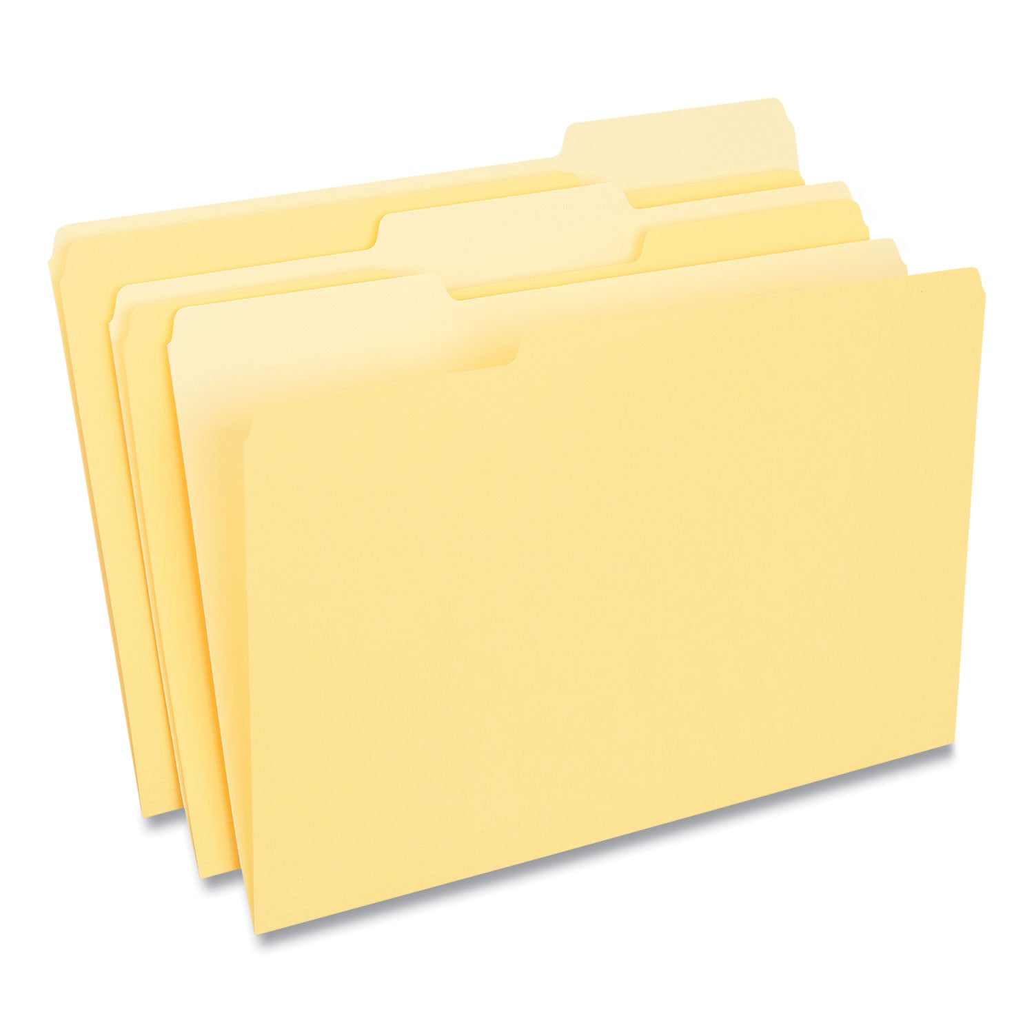Deluxe Colored Top Tab File Folders, 1/3-Cut Tabs: Assorted, Legal Size, Yellow/Light Yellow, 100/Box -