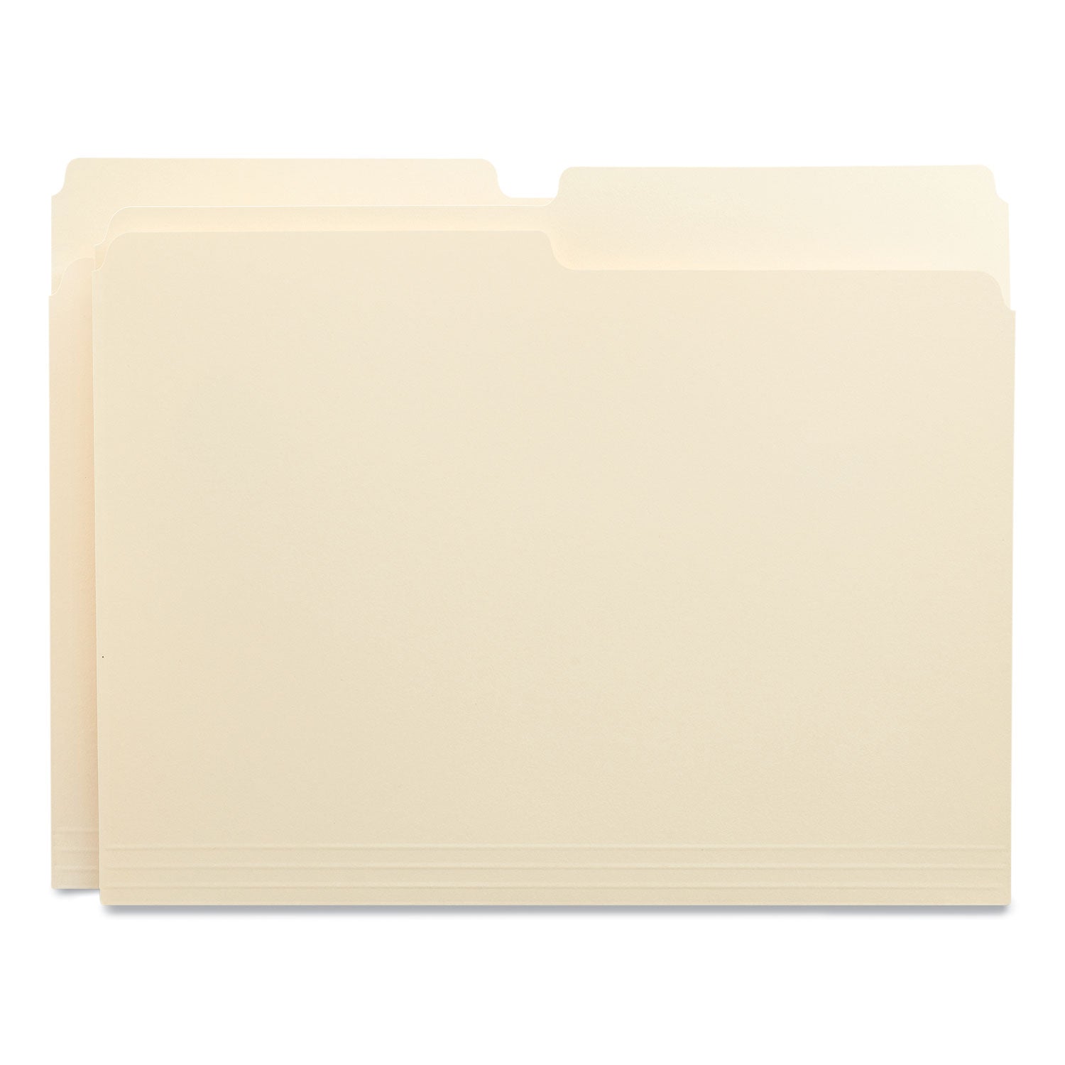 Top Tab File Folders, 1/2-Cut Tabs: Assorted, Letter Size, 0.75" Expansion, Manila, 100/Box -
