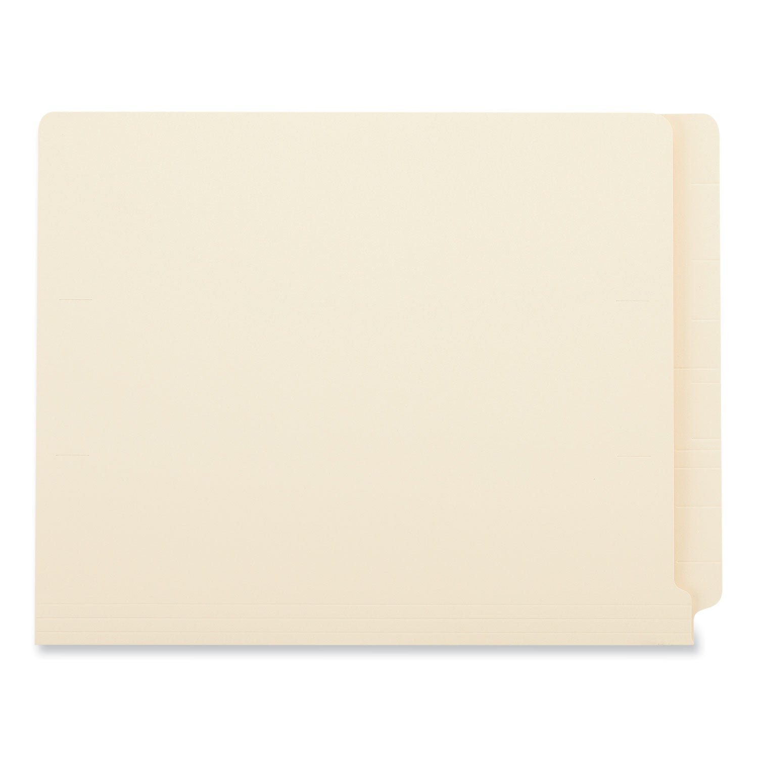 Reinforced End Tab Fastener Folders, 0.75" Expansion, 2 Fasteners, Letter Size, Manila Exterior, 50/Box -