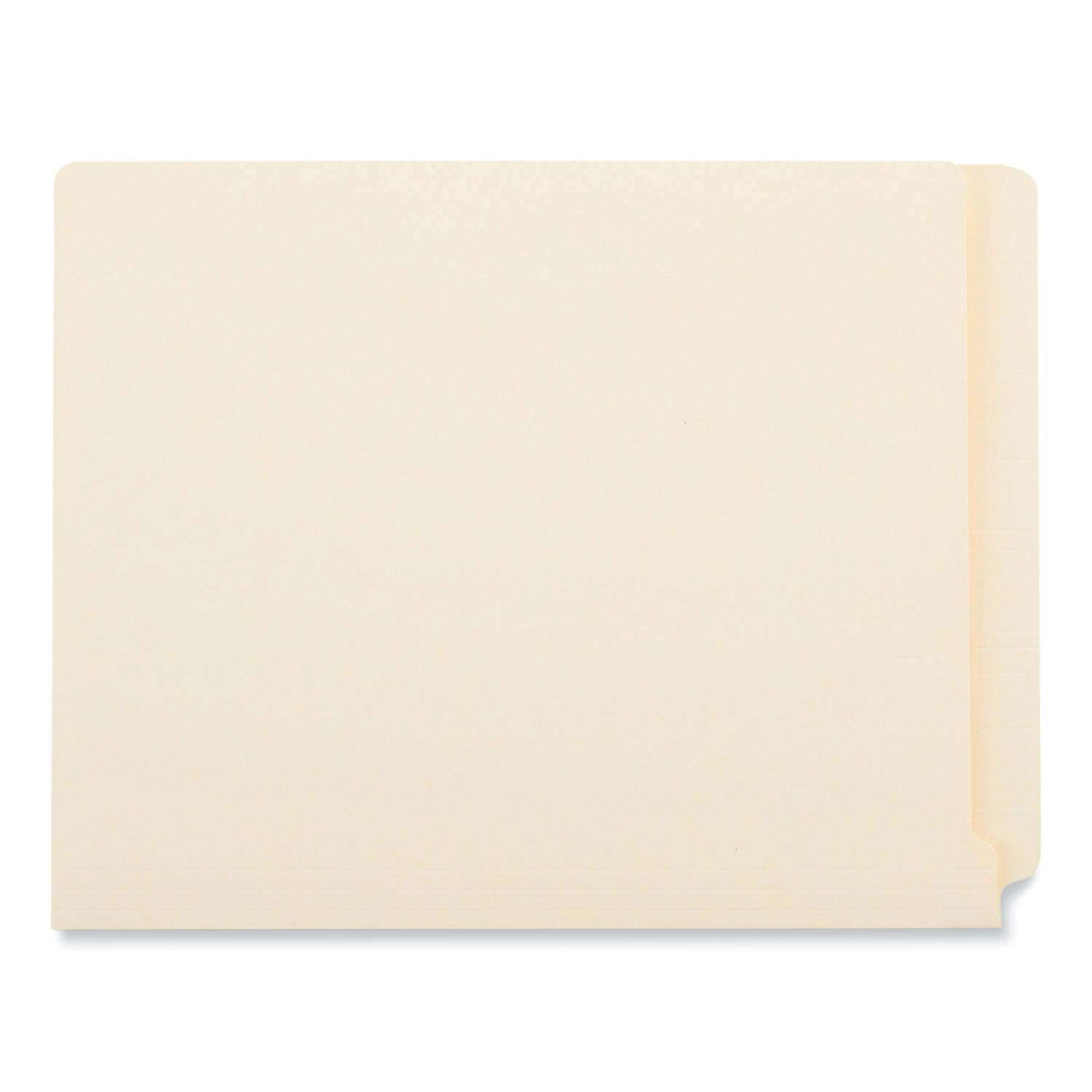 Deluxe Reinforced End Tab Folders, 9" High Front, Straight Tabs, Letter Size, 0.75" Expansion, Manila, 100/Box -