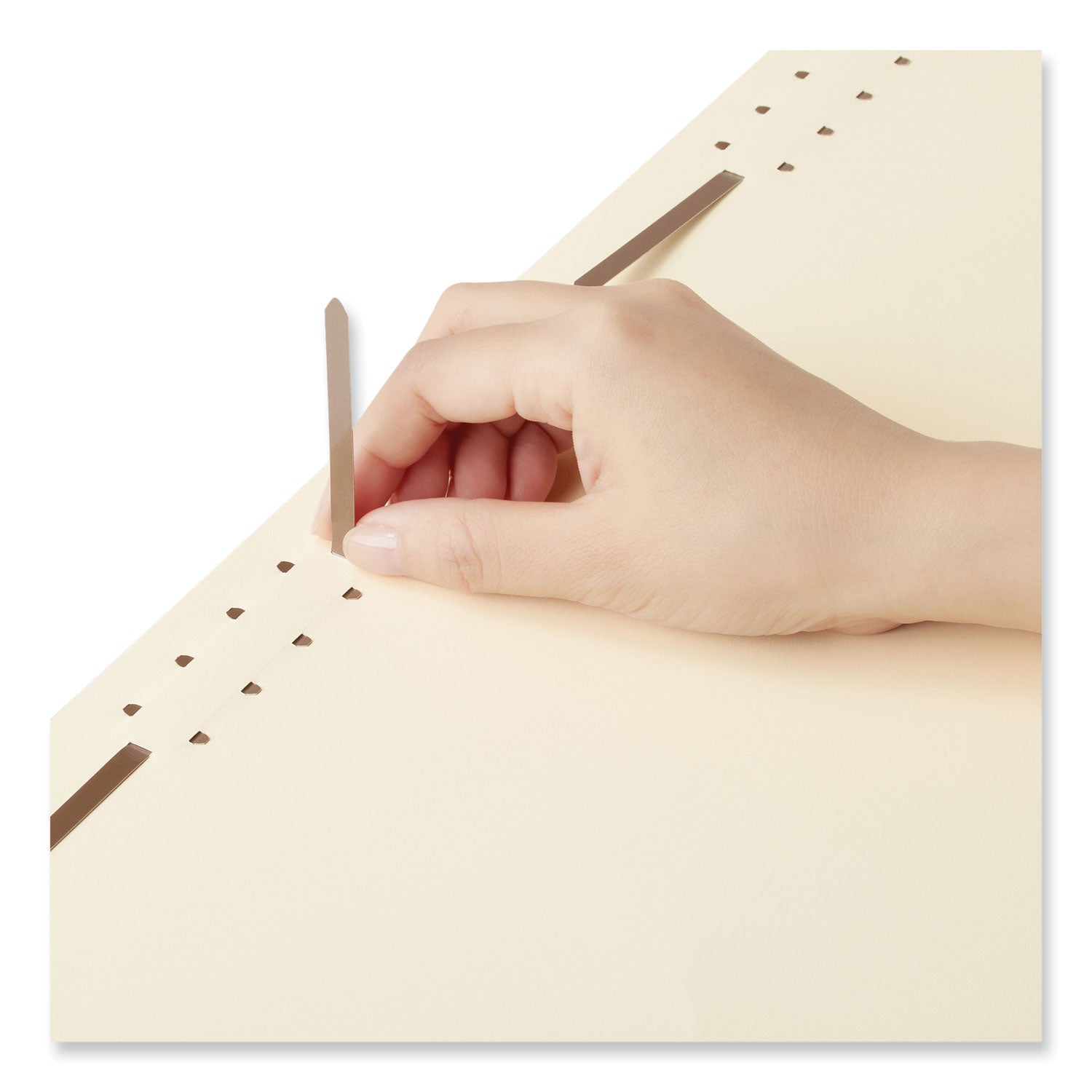 Reinforced Top Tab Fastener Folders, 0.75" Expansion, 2 Fasteners, Legal Size, Manila Exterior, 50/Box -