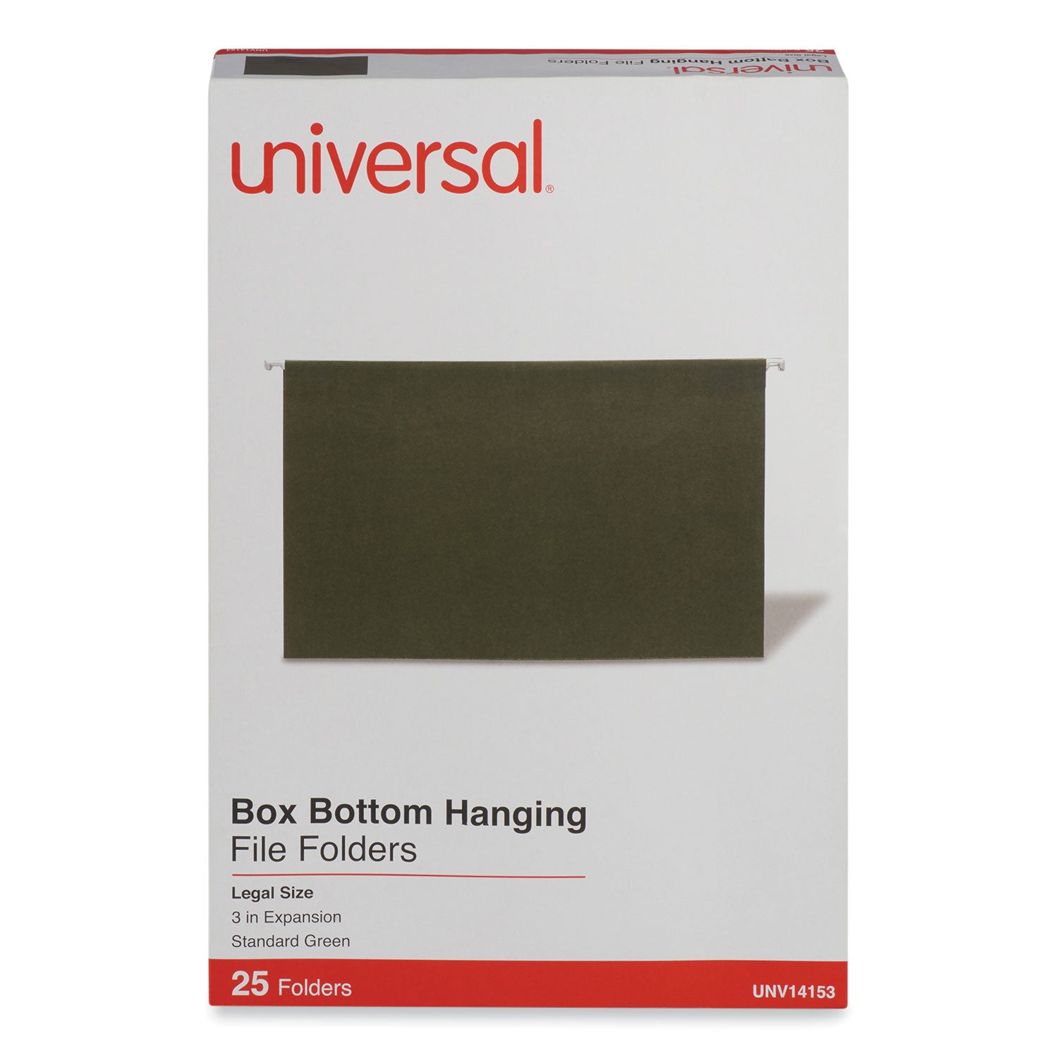 Box Bottom Hanging File Folders, 3" Capacity, Legal Size, 1/5-Cut Tabs, Standard Green, 25/Box -