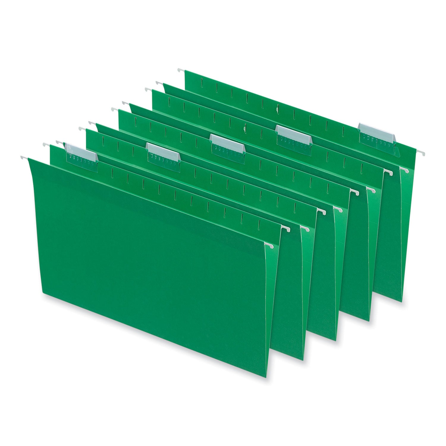 Deluxe Bright Color Hanging File Folders, Legal Size, 1/5-Cut Tabs, Bright Green, 25/Box -