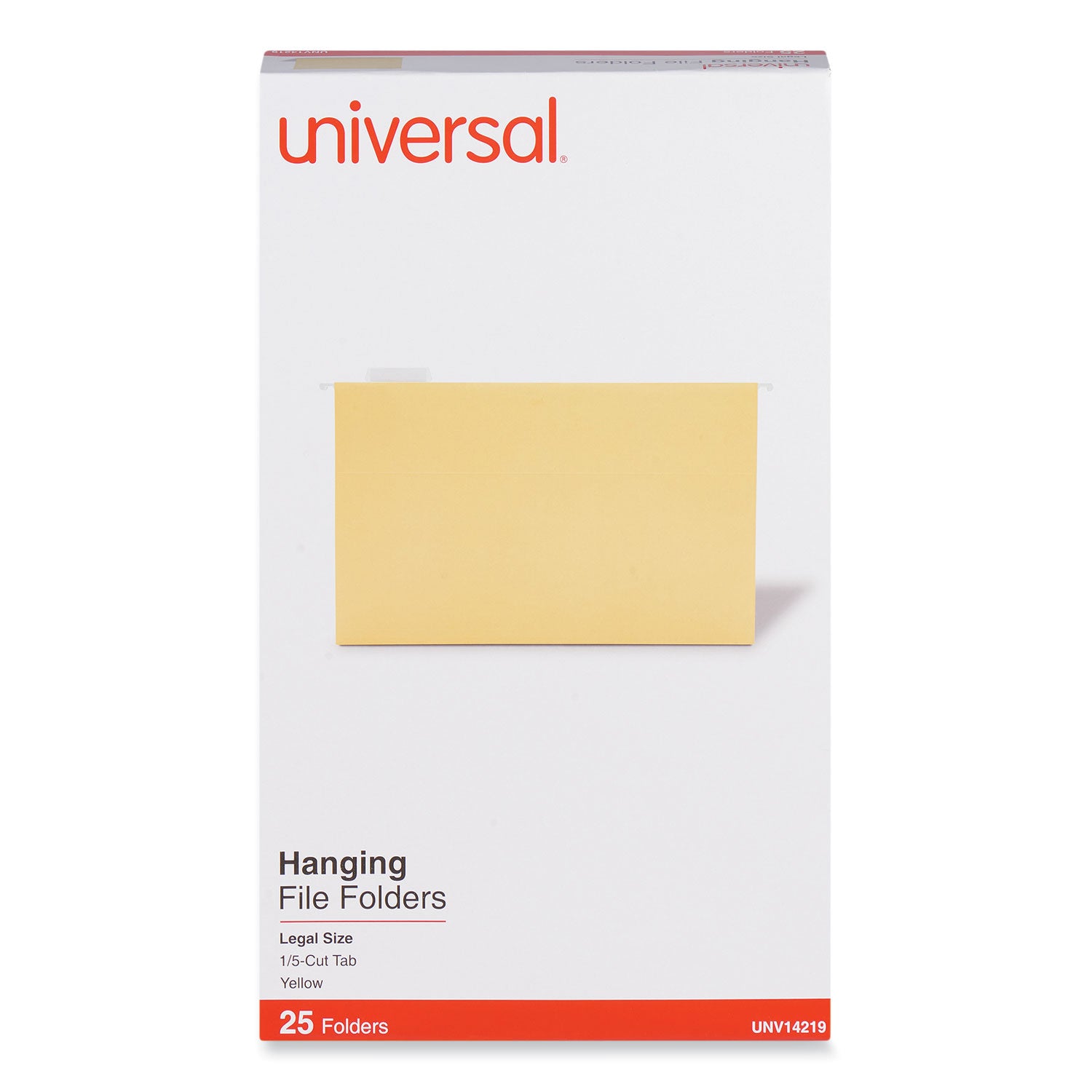 Deluxe Bright Color Hanging File Folders, Legal Size, 1/5-Cut Tabs, Yellow, 25/Box -