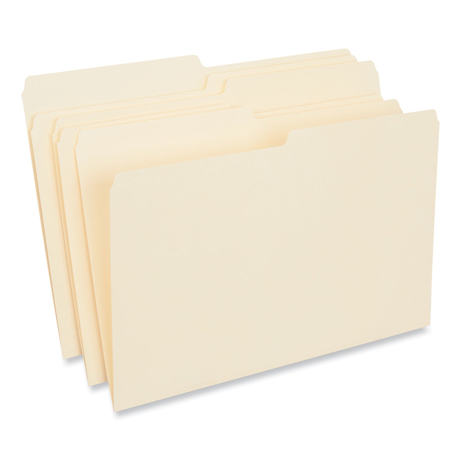 Top Tab File Folders, 1/2-Cut Tabs: Assorted, Legal Size, 0.75" Expansion, Manila, 100/Box -