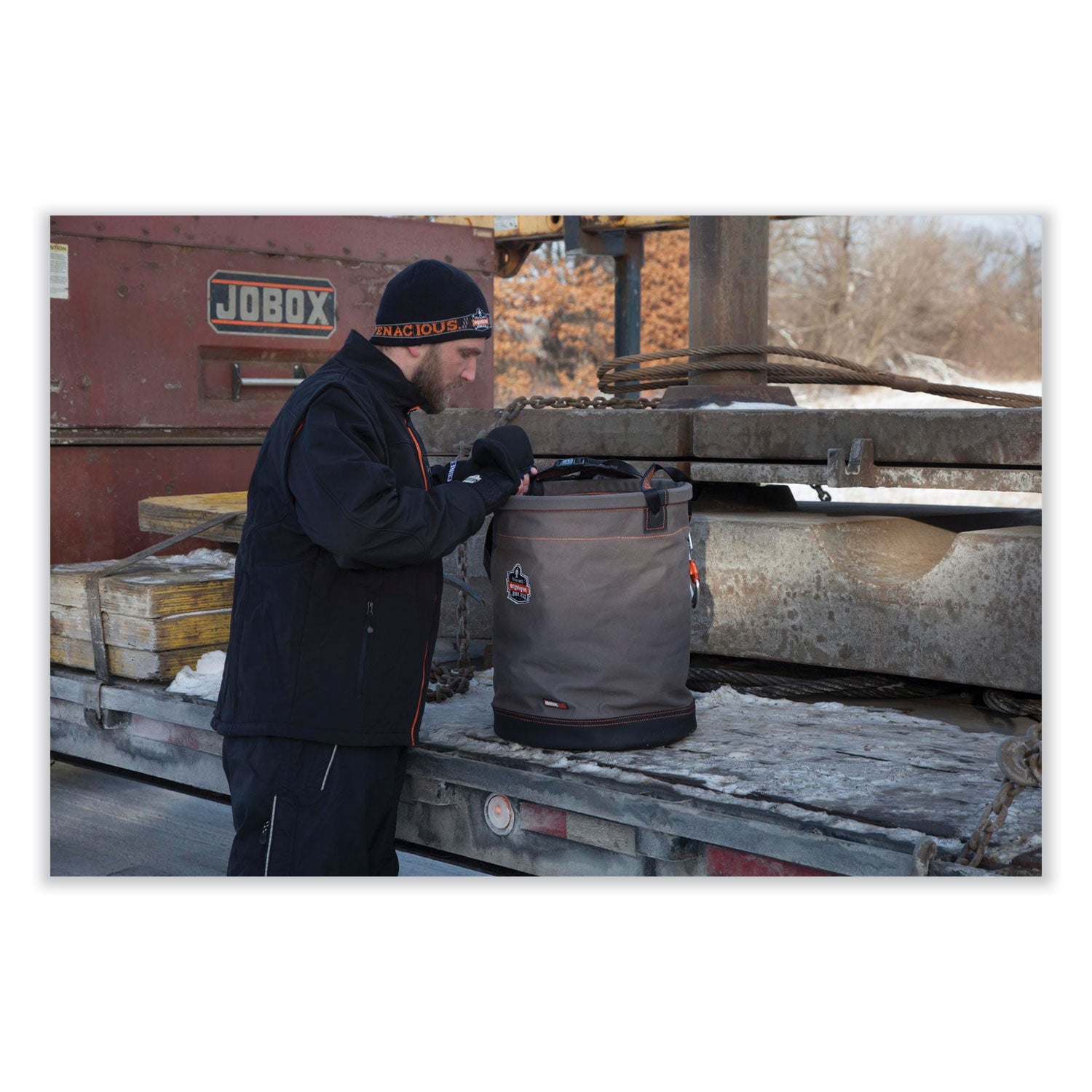 arsenal-5945-extra-large-swiveling-carabiner-canvas-hoist-bucket-150-lb-gray-ships-in-1-3-business-days_ego14945 - 2