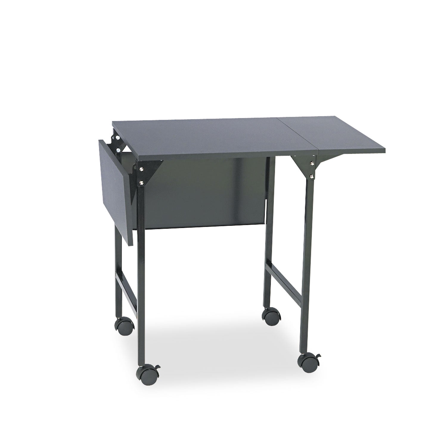 Safco Drop Leaves Machine Stand - 150 lb Load Capacity - 26.9" Height x 36" Width x 18" Depth - Floor - Laminate - Steel - Black - 1