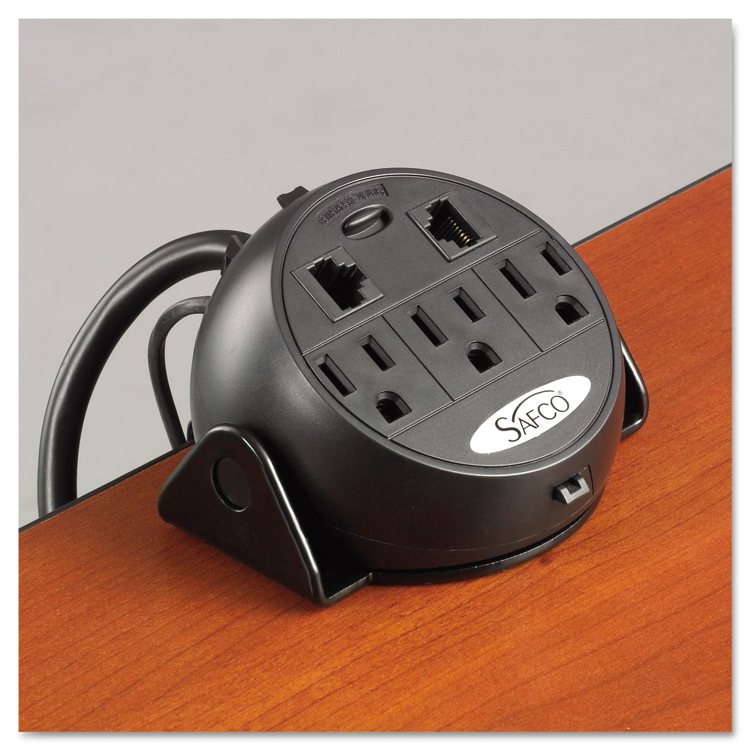 Power Module, 3 Outlets, 2 RJ-45 Ports, 8 ft Cord, Black -