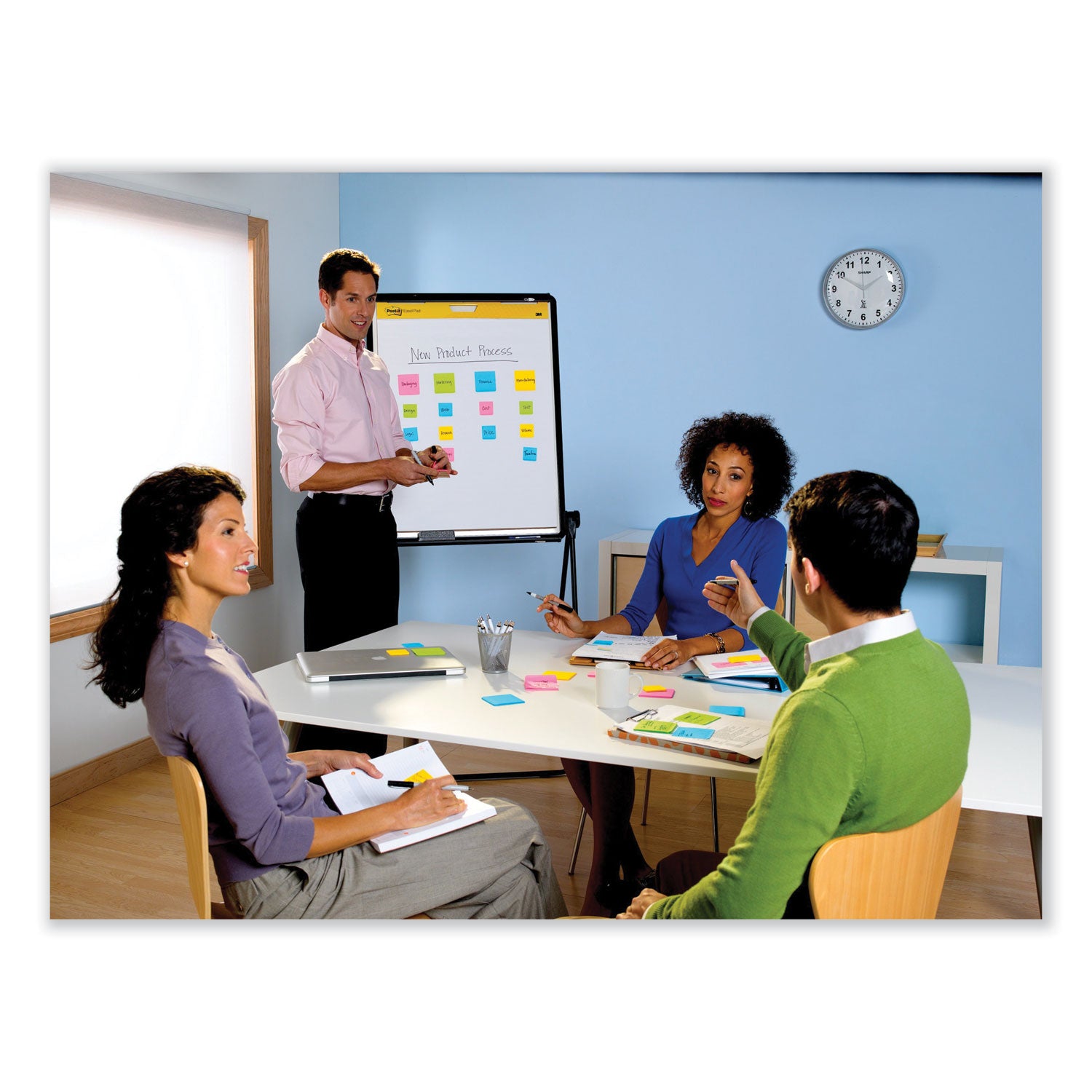 Full Stick Notes, 2" x 2", Energy Boost Collection Colors, 25 Sheets/Pad, 8 Pads/Pack -