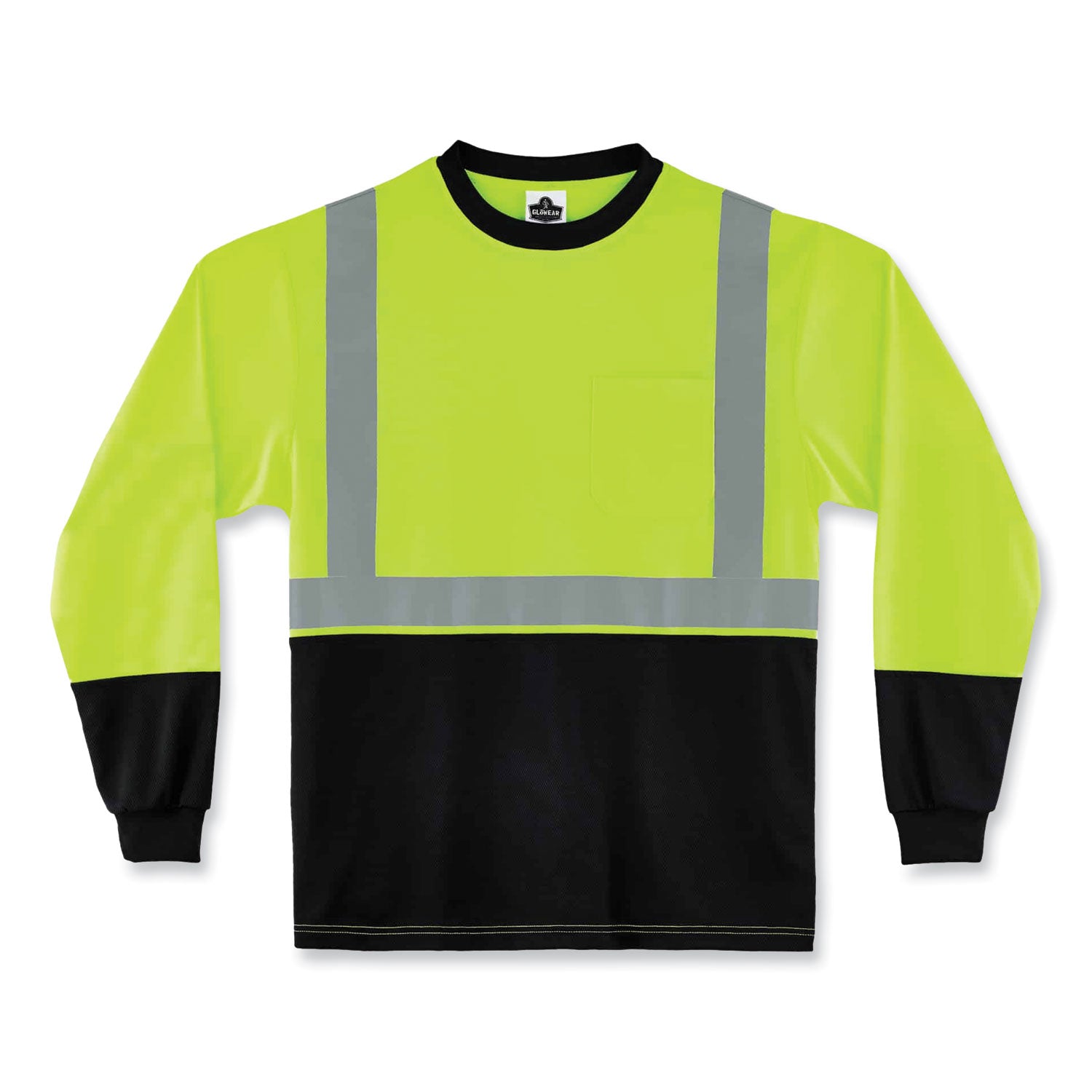 glowear-8291bk-type-r-class-2-black-front-long-sleeve-t-shirt-polyester-3x-large-lime-ships-in-1-3-business-days_ego22707 - 1