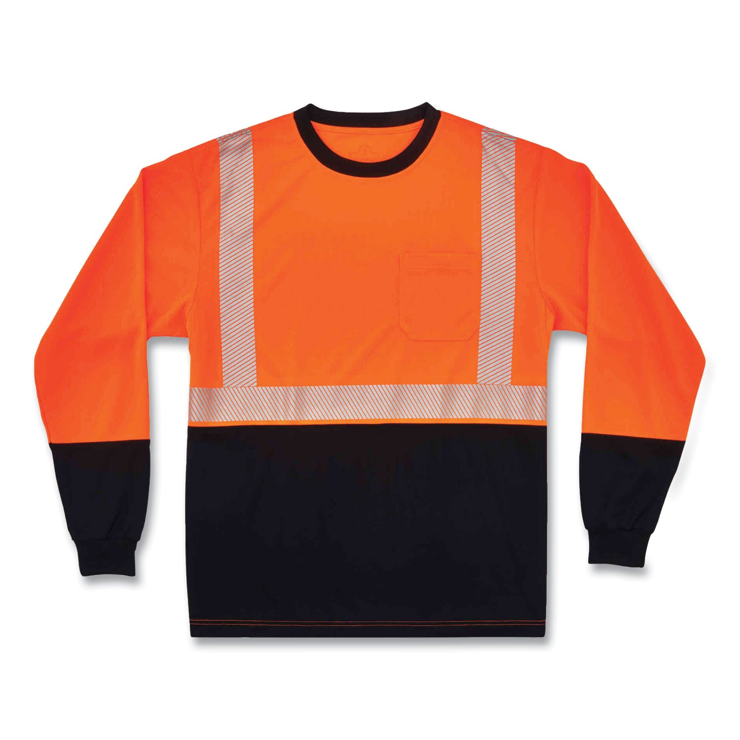 glowear-8281bk-class-2-long-sleeve-shirt-with-black-bottom-polyester-small-orange-ships-in-1-3-business-days_ego22682 - 1