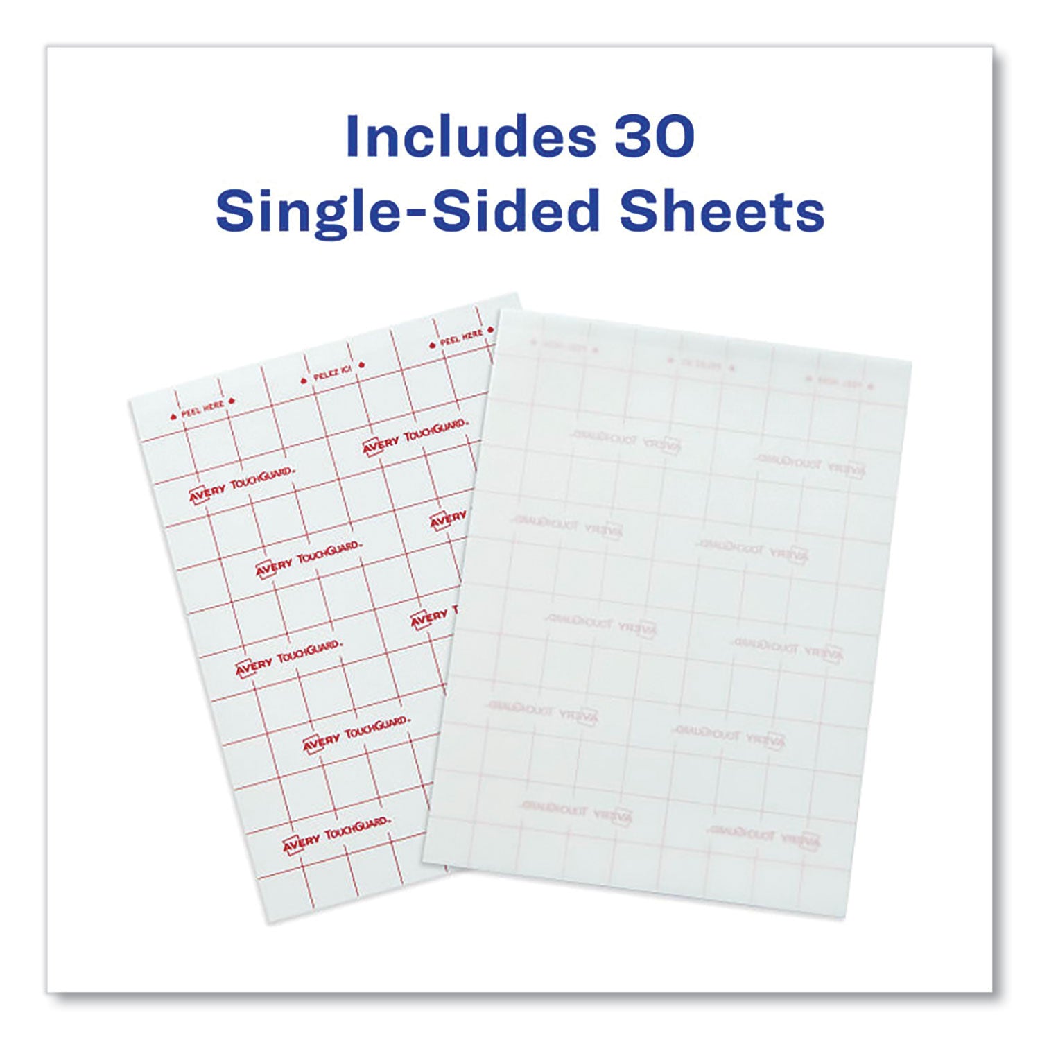 touchguard-protective-film-sheet-9-x-12-matte-clear-30-pack_ave73607 - 2