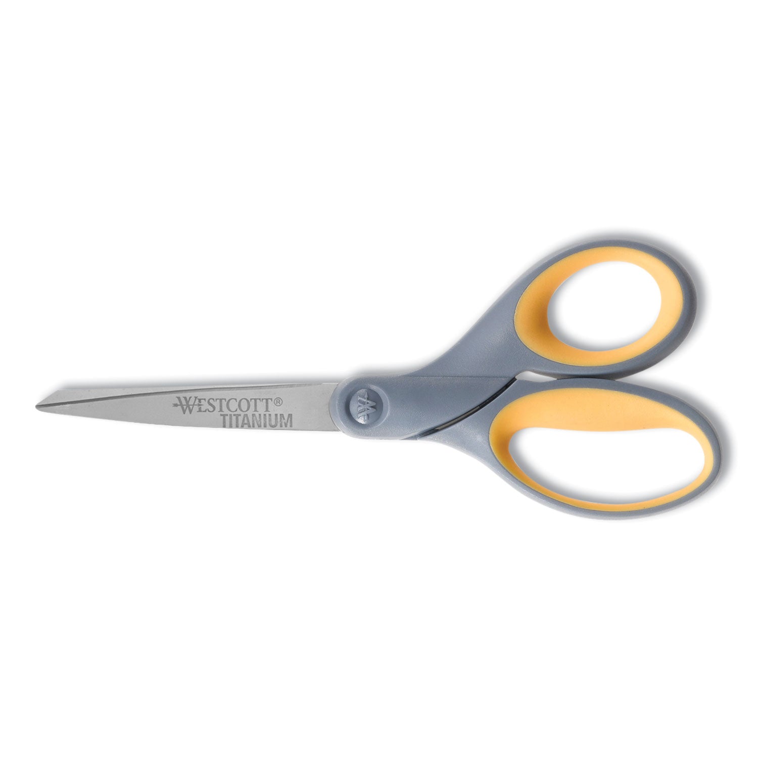 Titanium Bonded Scissors, 7" Long, 3" Cut Length, Gray/Yellow Straight Handle -