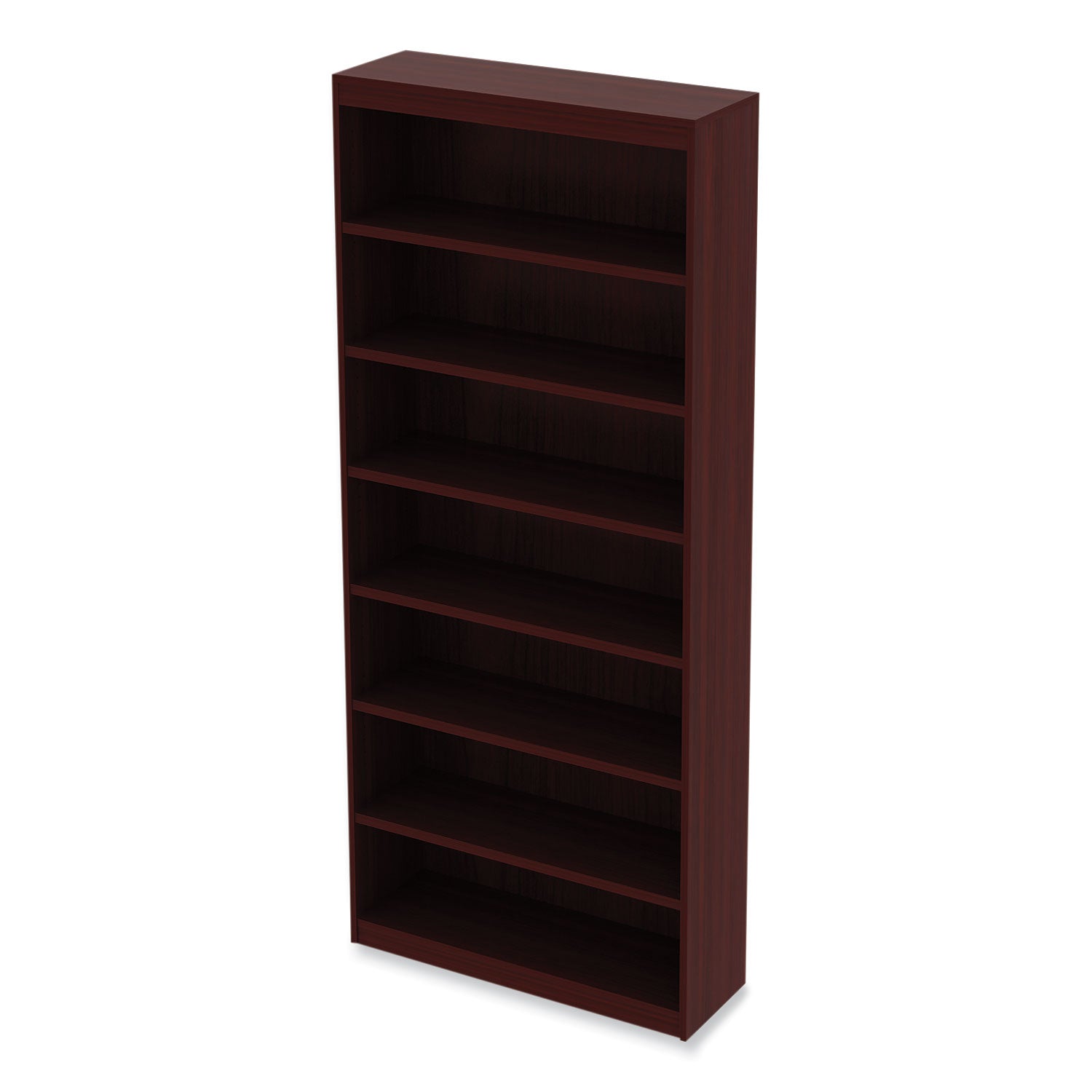 alera-valencia-series-square-corner-bookcase-seven-shelf-3563w-x-1181d-x-8386h-mahogany_aleva78436my - 2
