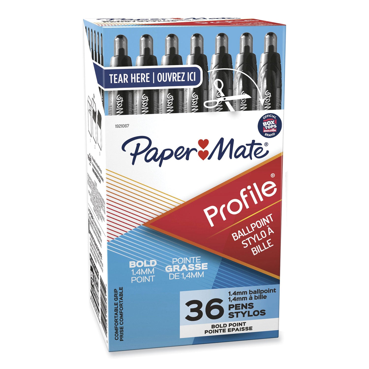 Profile Ballpoint Pen Value Pack, Retractable, Bold 1.4 mm, Black Ink, Translucent Black Barrel, 36/Box -