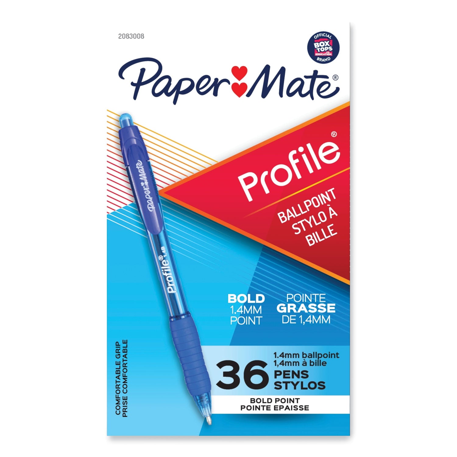 profile-ballpoint-pen-retractable-bold-14-mm-blue-ink-translucent-blue-barrel-36-pack_pap2083008 - 1