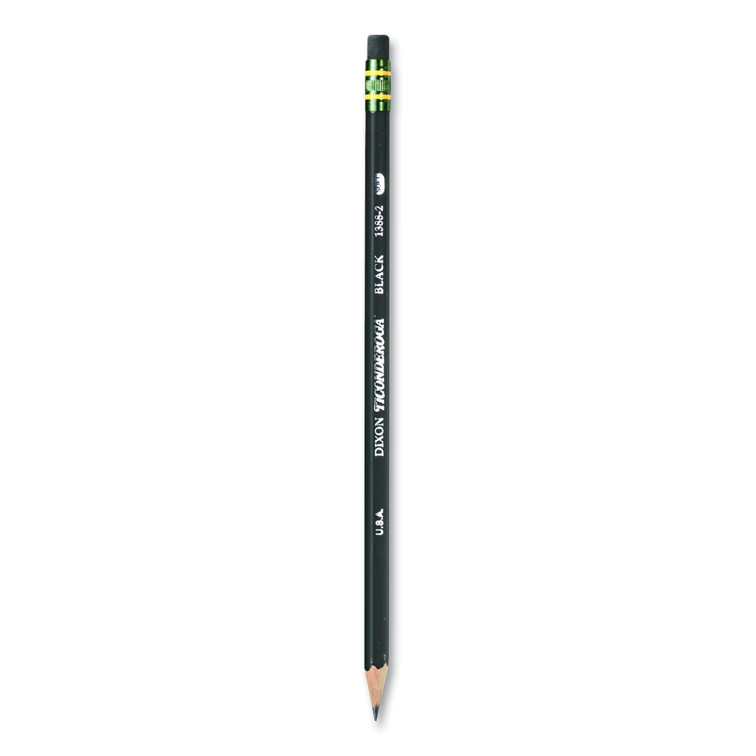 Pencils, HB (#2), Black Lead, Black Barrel, Dozen -