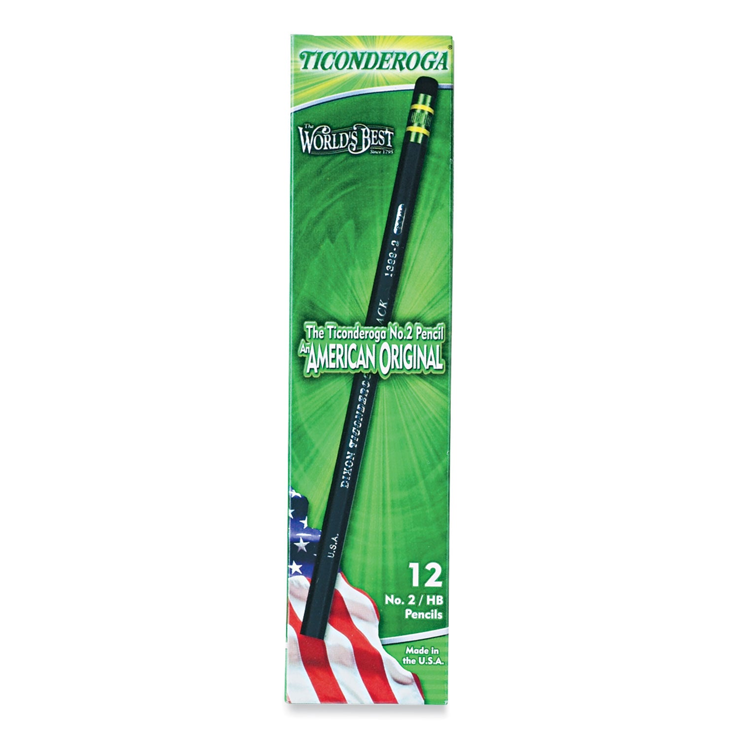 Pencils, HB (#2), Black Lead, Black Barrel, Dozen -
