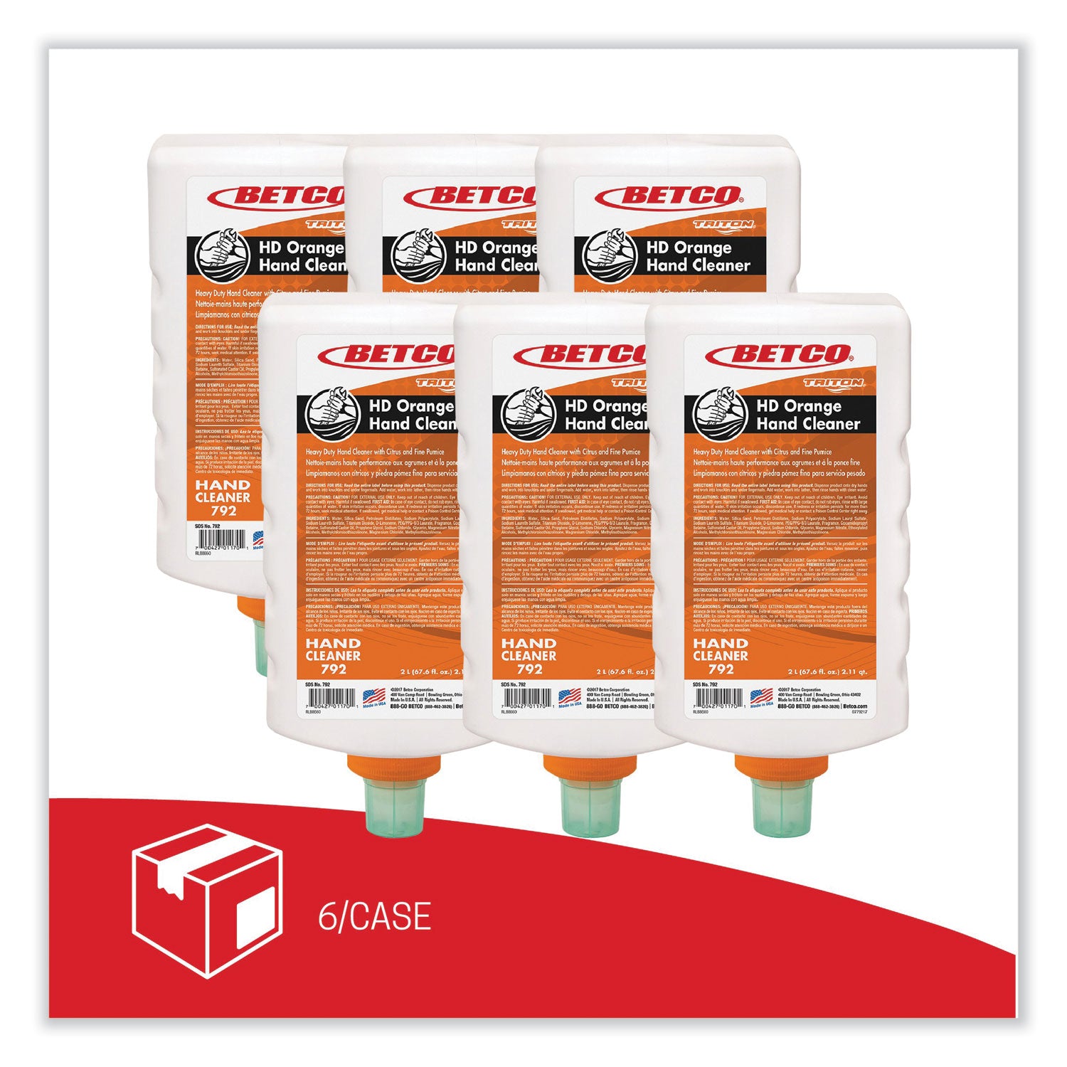 hd-orange-hand-cleaner-refill-citrus-zest-2-l-refill-bottle-for-triton-dispensers-6-carton_bet7926200 - 2