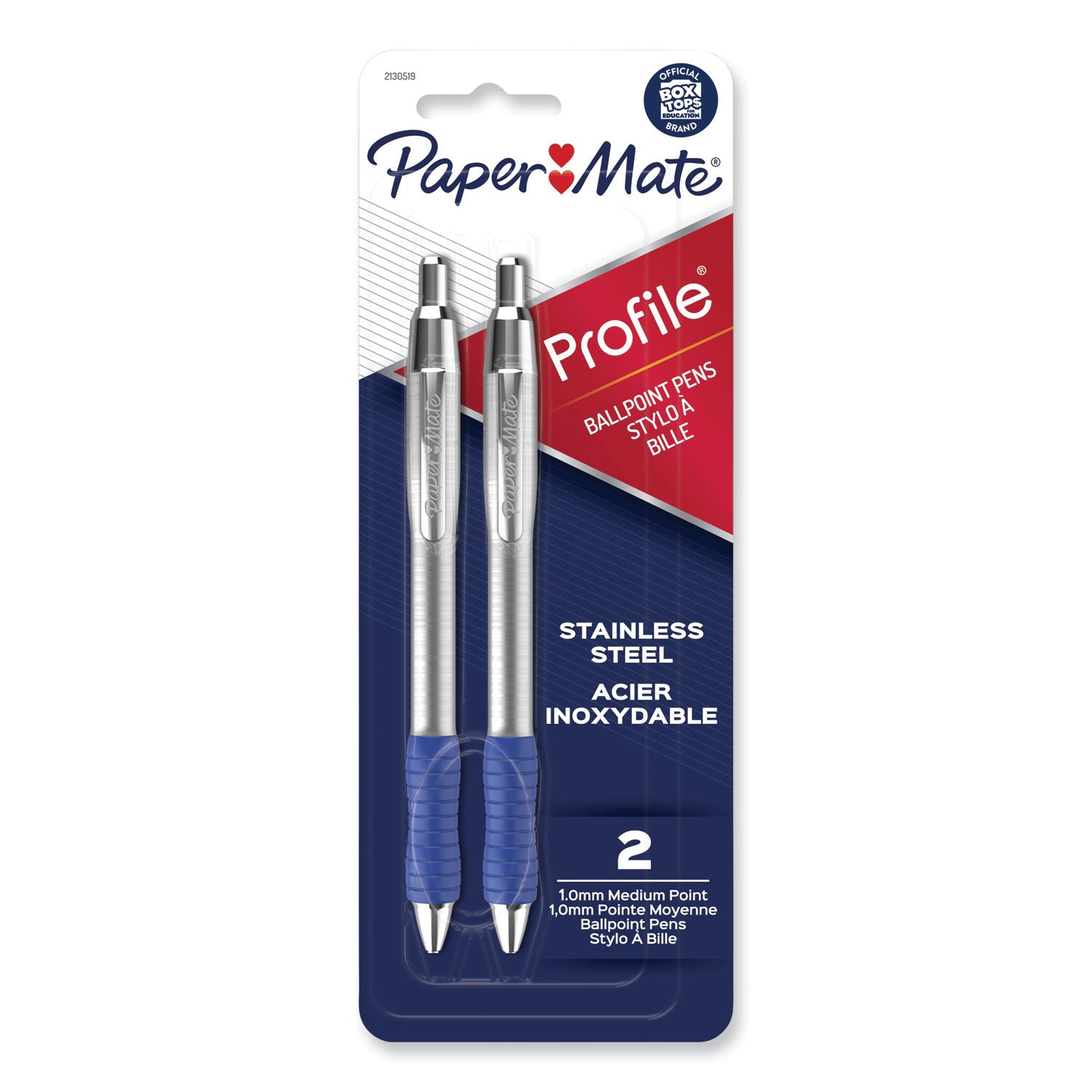 profile-ballpoint-pen-retractable-medium-1-mm-blue-ink-blue-silver-barrel-2-pack_pap2130519 - 1