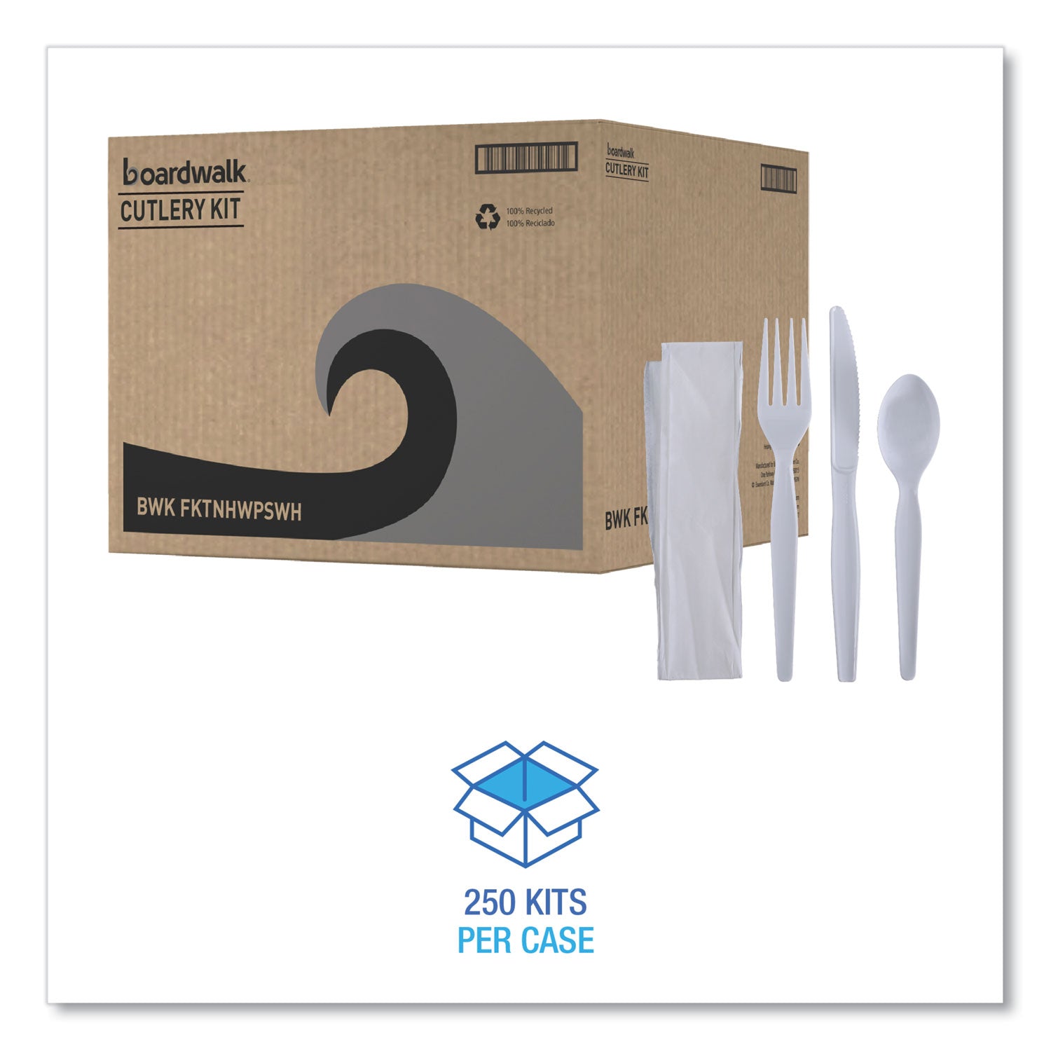 four-piece-cutlery-kit-fork-knife-napkin-teaspoon-heavyweight-white-250-carton_bwkfktnhwpswh - 2