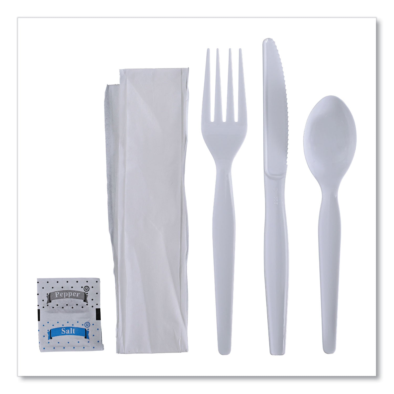six-piece-cutlery-kit-condiment-fork-knife-napkin-spoon-heavyweight-white-250-carton_bwkfktnshwpswh - 1