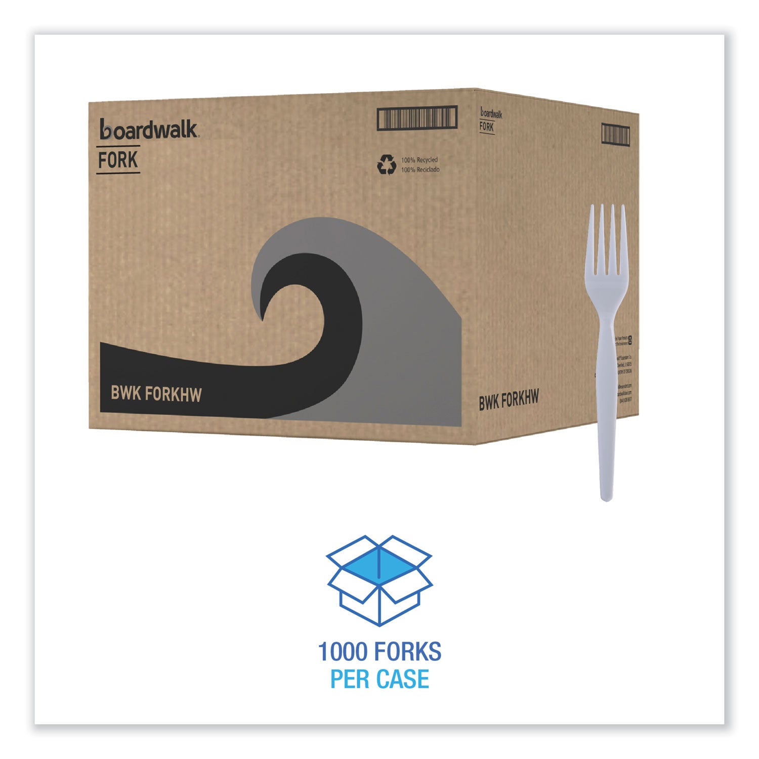 Heavyweight Polystyrene Cutlery, Fork, White, 1000/Carton -