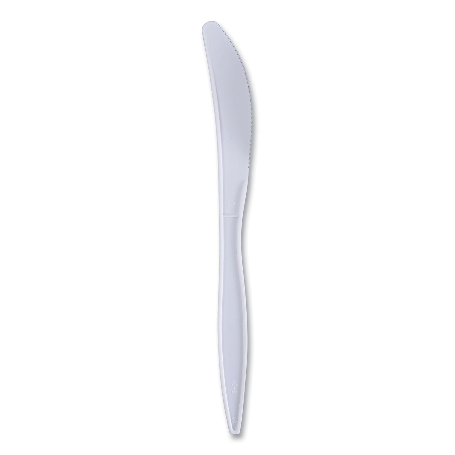 Mediumweight Wrapped Polypropylene Cutlery, Knives, White, 1,000/Carton -