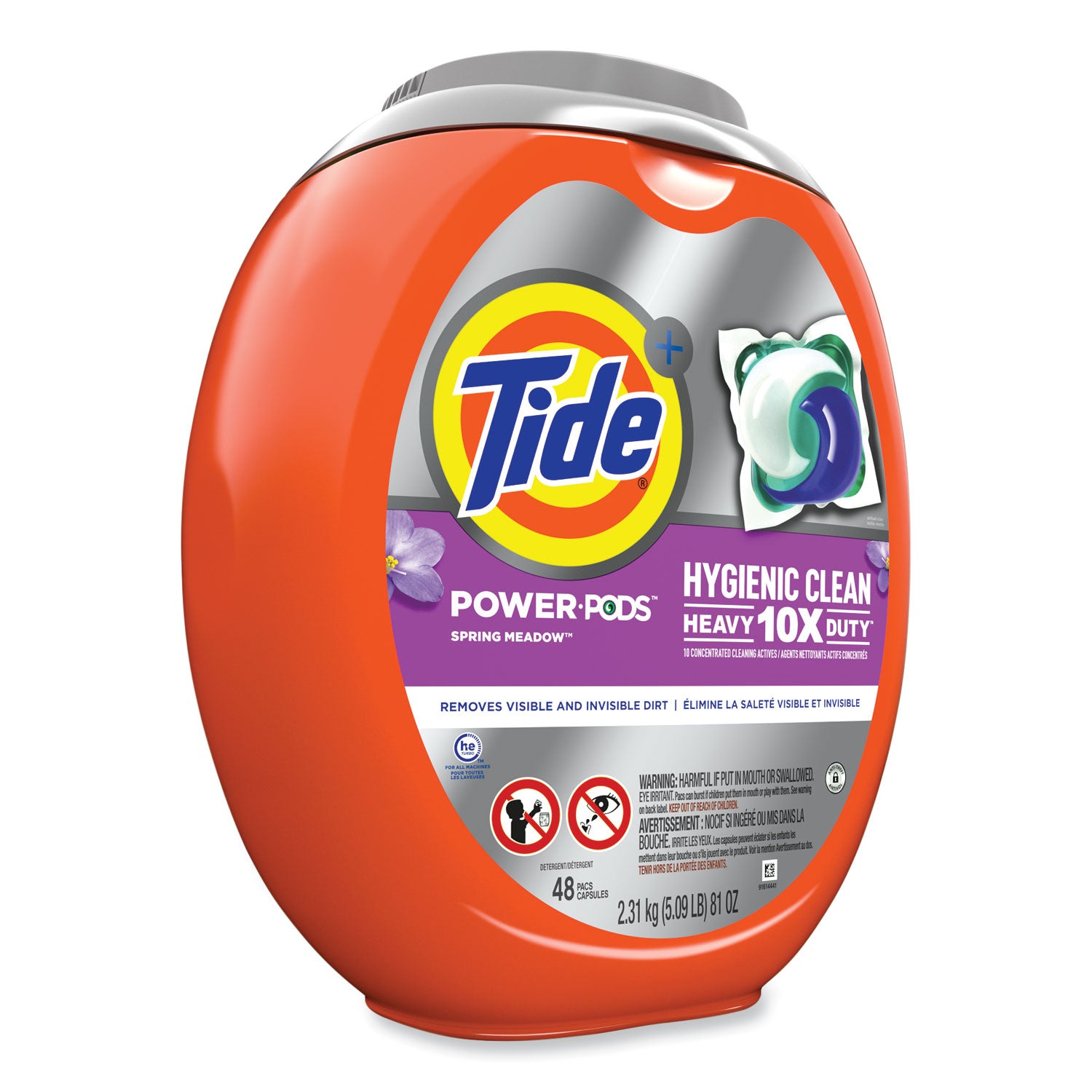 hygienic-clean-heavy-10x-duty-power-pods-spring-meadow-scent-81-oz-tub-48-pods-tub-4-tubs-carton_pgc53437ct - 2