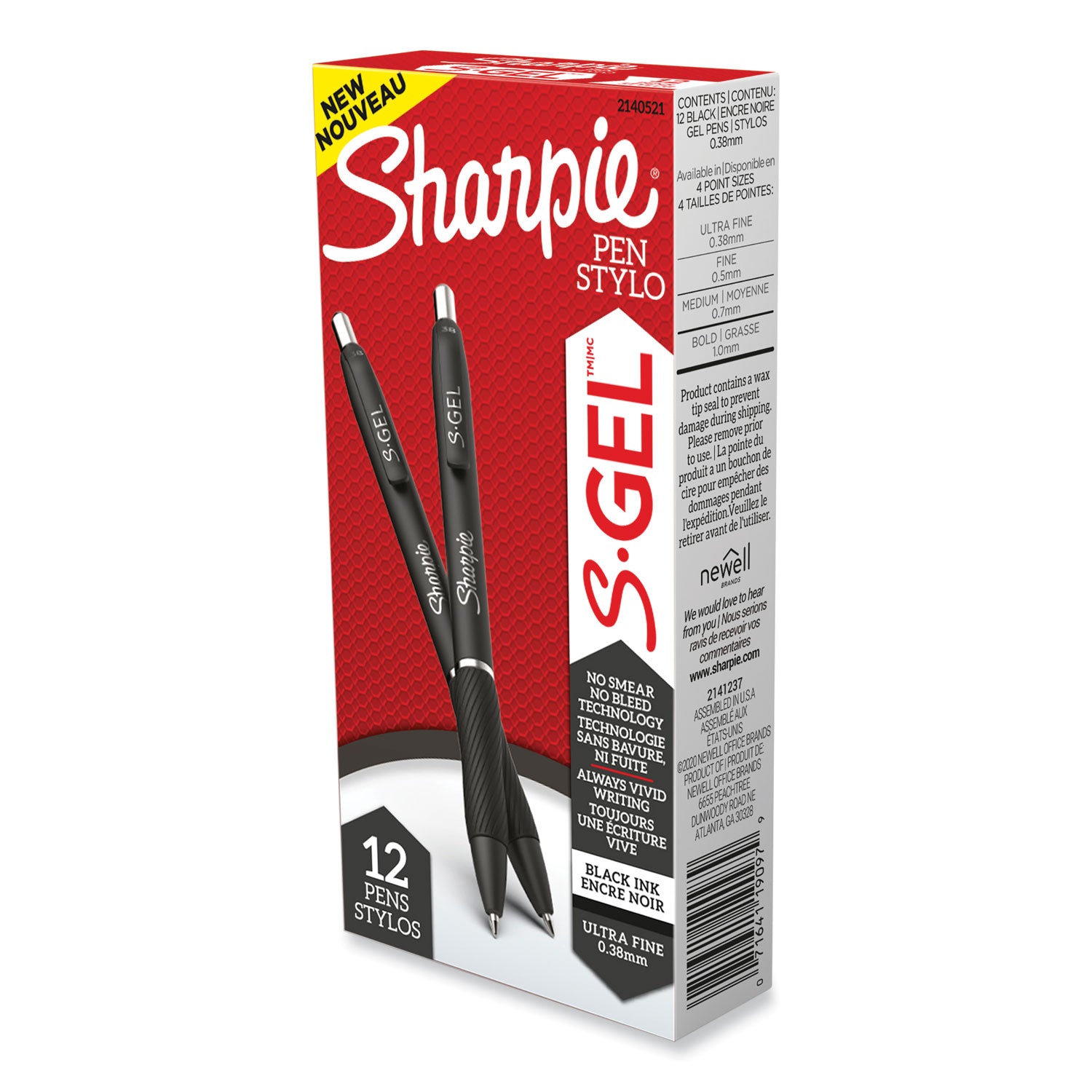 s-gel-high-performance-gel-pen-retractable-extra-fine-038-mm-black-ink-black-barrel-dozen_san2140521 - 1
