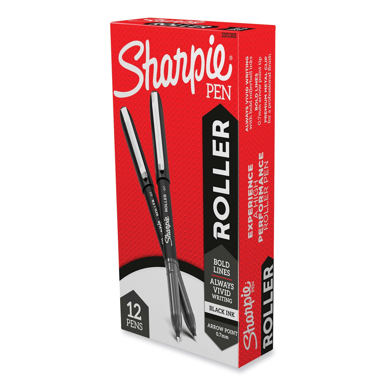 professional-design-roller-ball-pen-stick-medium-07-mm-black-ink-black-barrel-dozen_san2101305 - 1