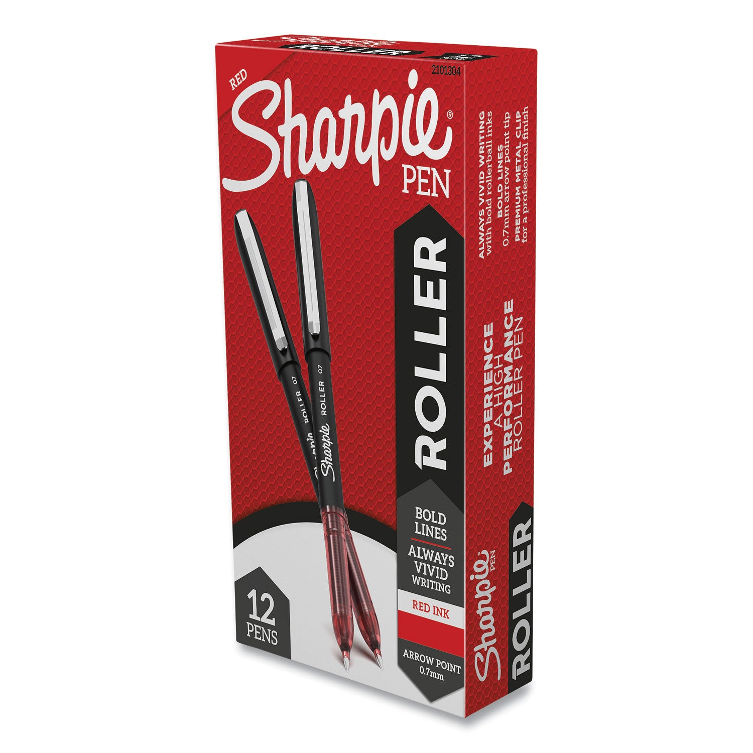 professional-design-roller-ball-pen-stick-medium-07-mm-red-ink-black-red-barrel-dozen_san2101304 - 1