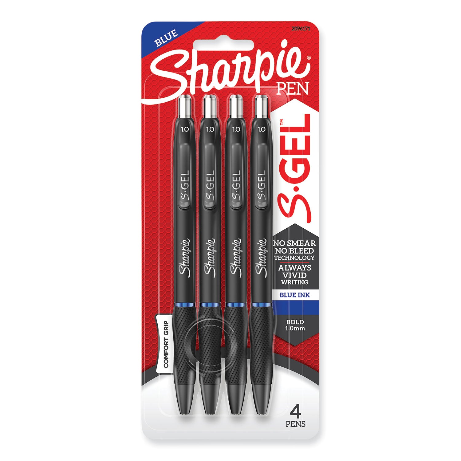 s-gel-high-performance-gel-pen-retractable-bold-1-mm-blue-ink-black-barrel-4-pack_san2096171 - 1