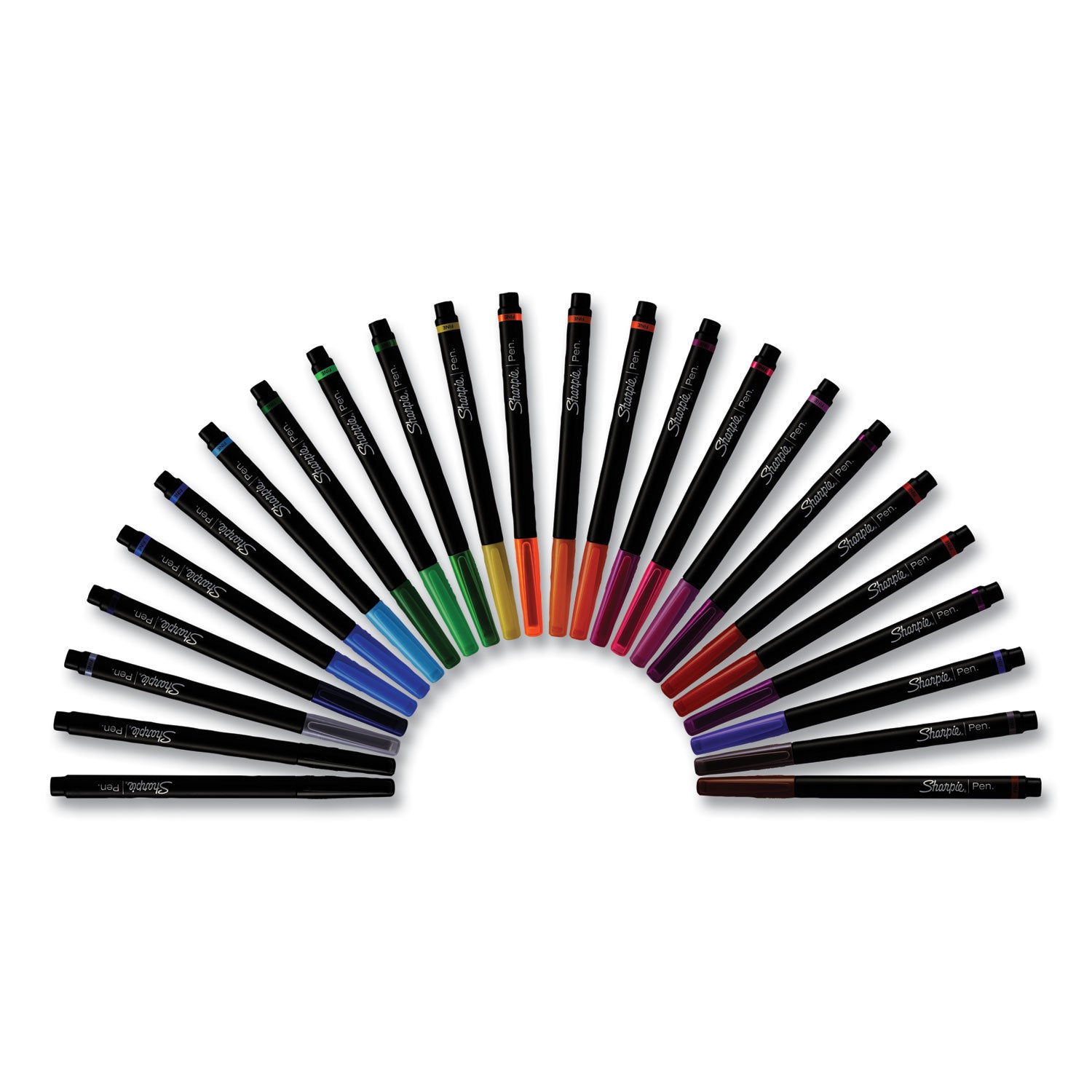 art-pen-porous-point-pen-stick-fine-04-mm-assorted-ink-colors-black-barrel-24-pack_san1983967 - 2