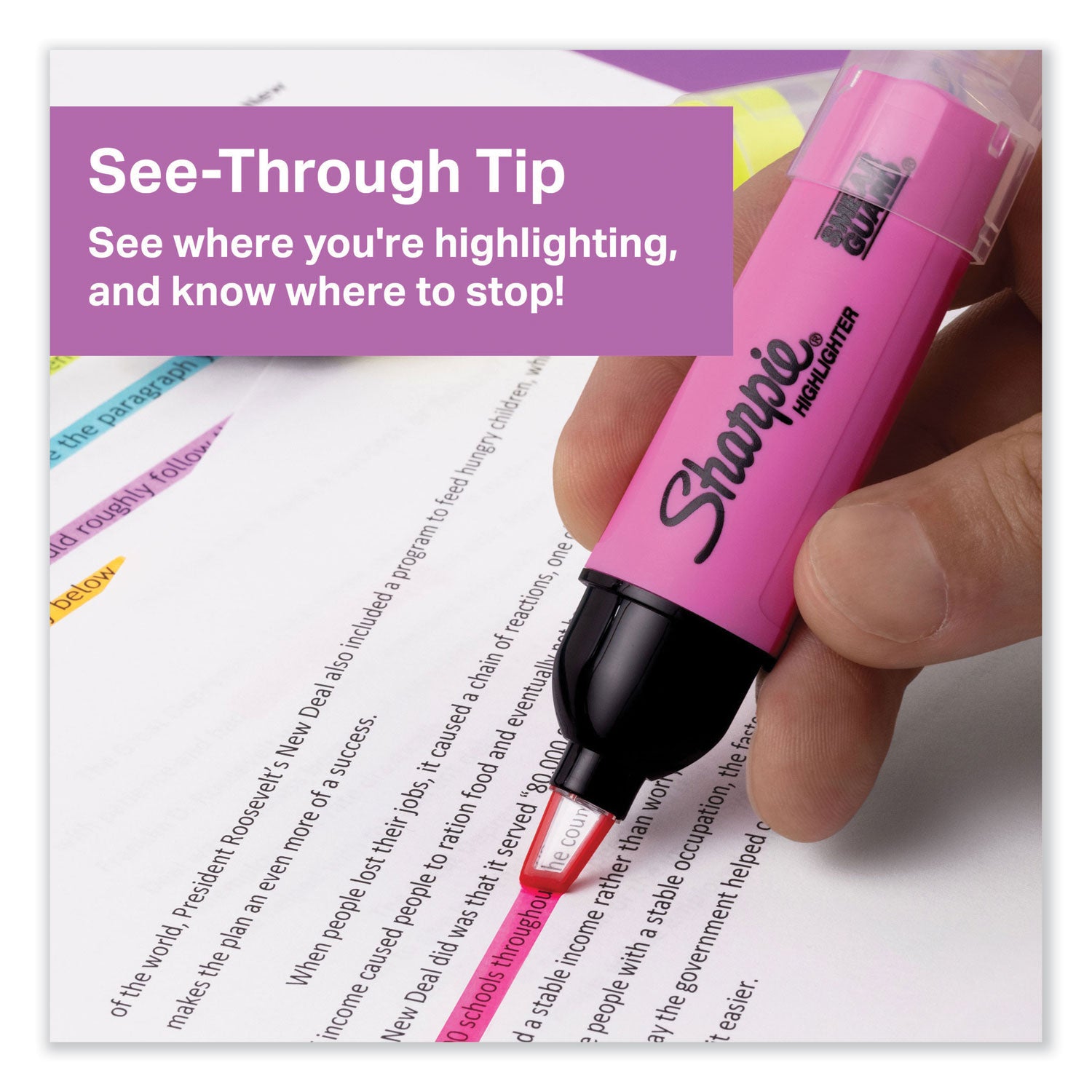 clearview-pen-style-highlighter-assorted-ink-colors-chisel-tip-assorted-barrel-colors-8-pack_san1966798 - 2