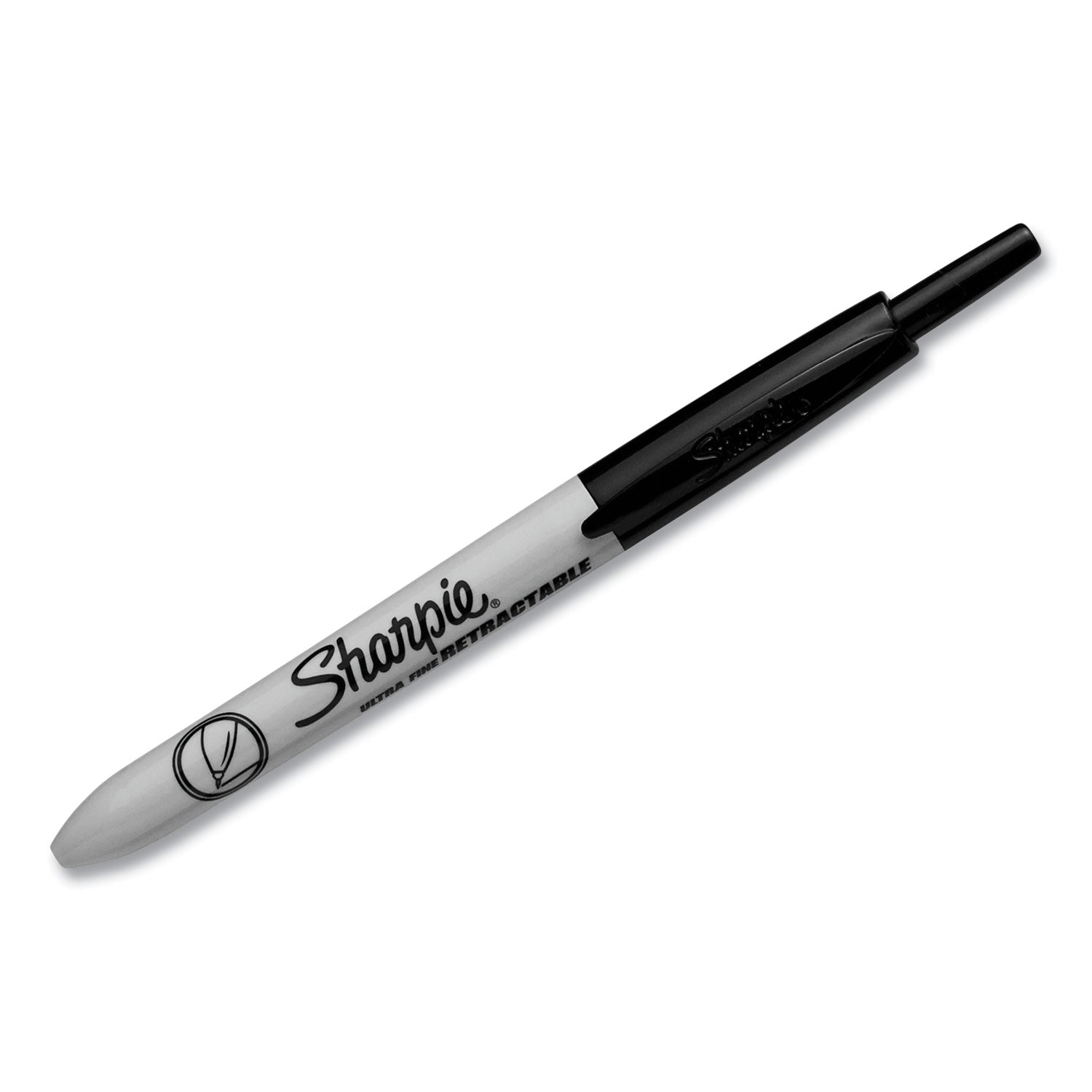 Retractable Permanent Marker, Extra-Fine Needle Tip, Black -