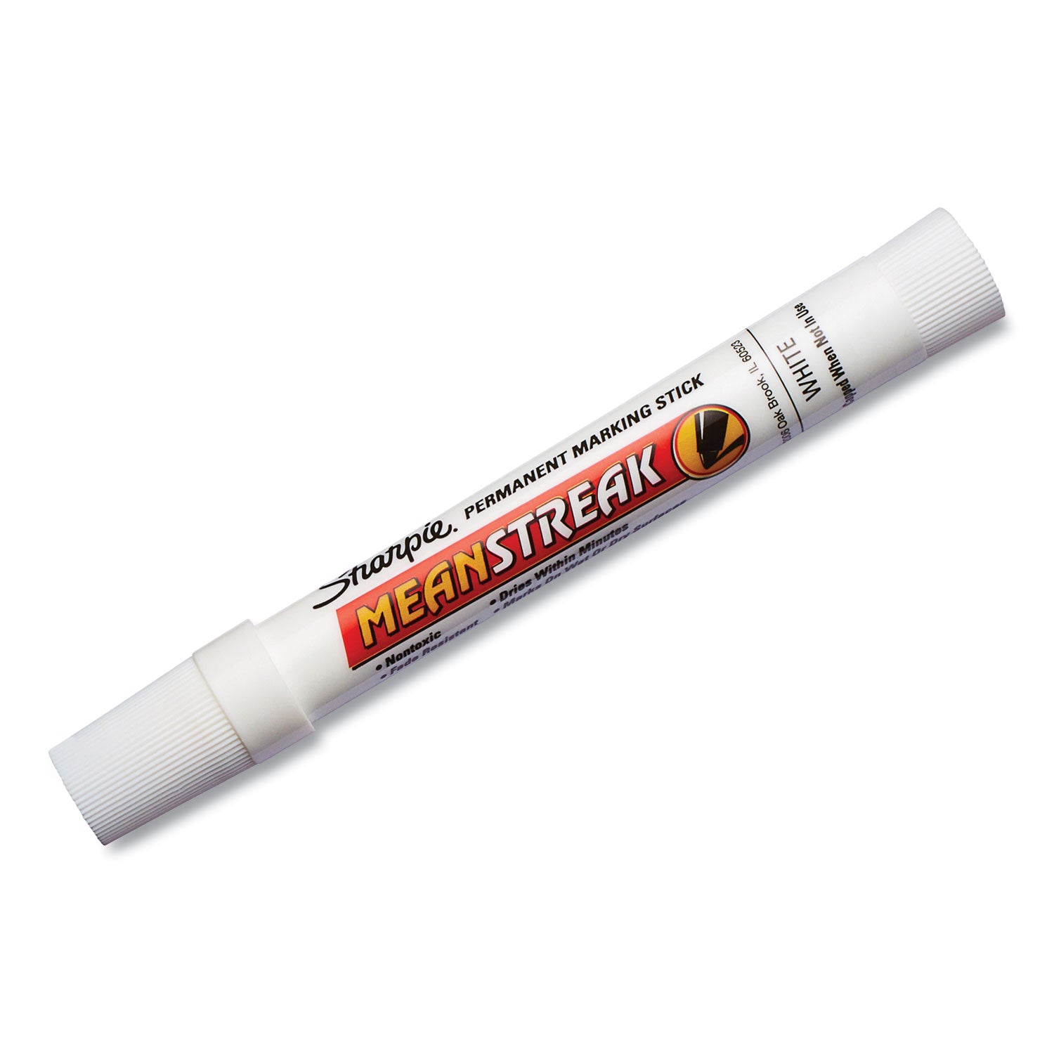 Mean Streak Marking Stick, Broad Bullet Tip, White -