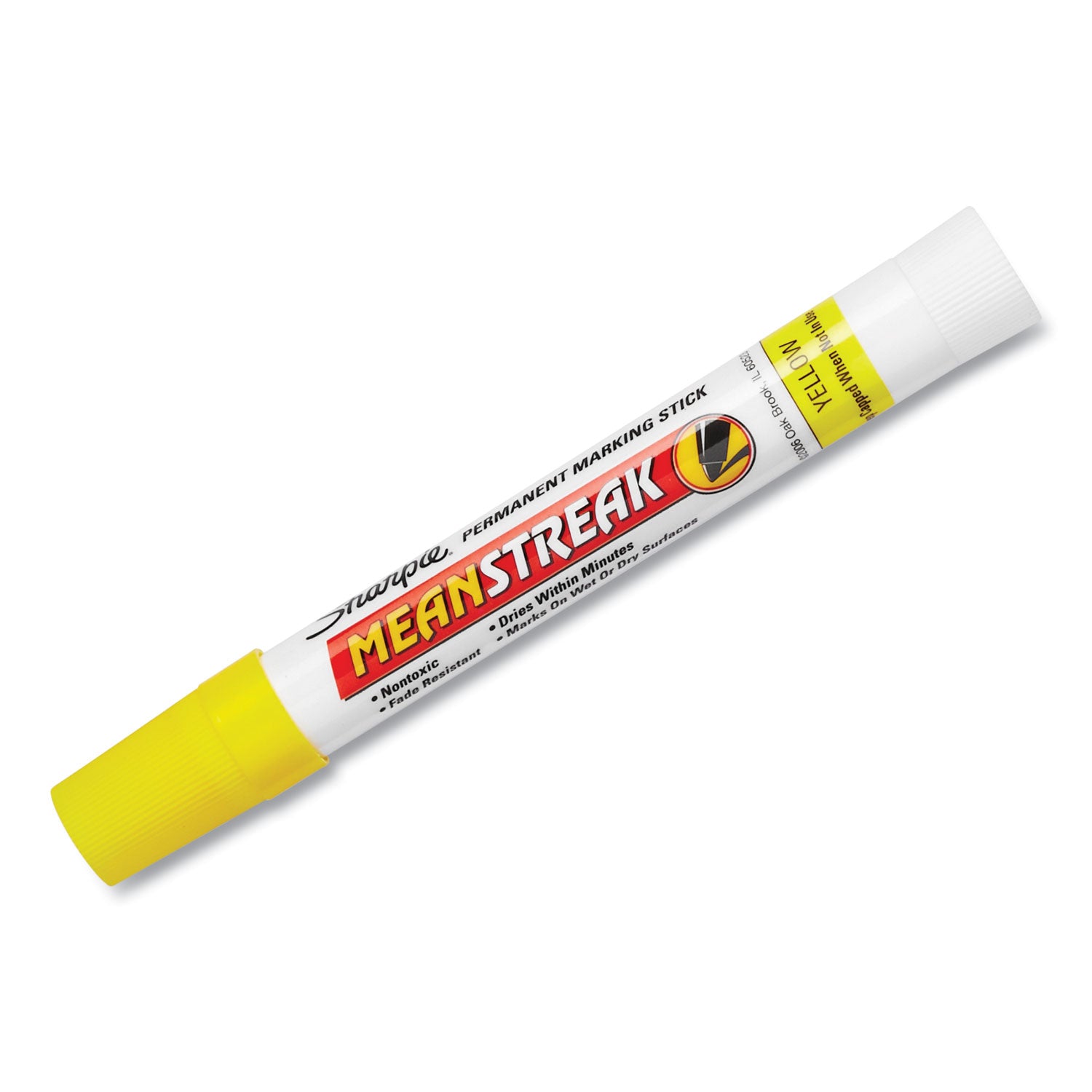 Mean Streak Marking Stick, Broad Bullet Tip, Yellow -