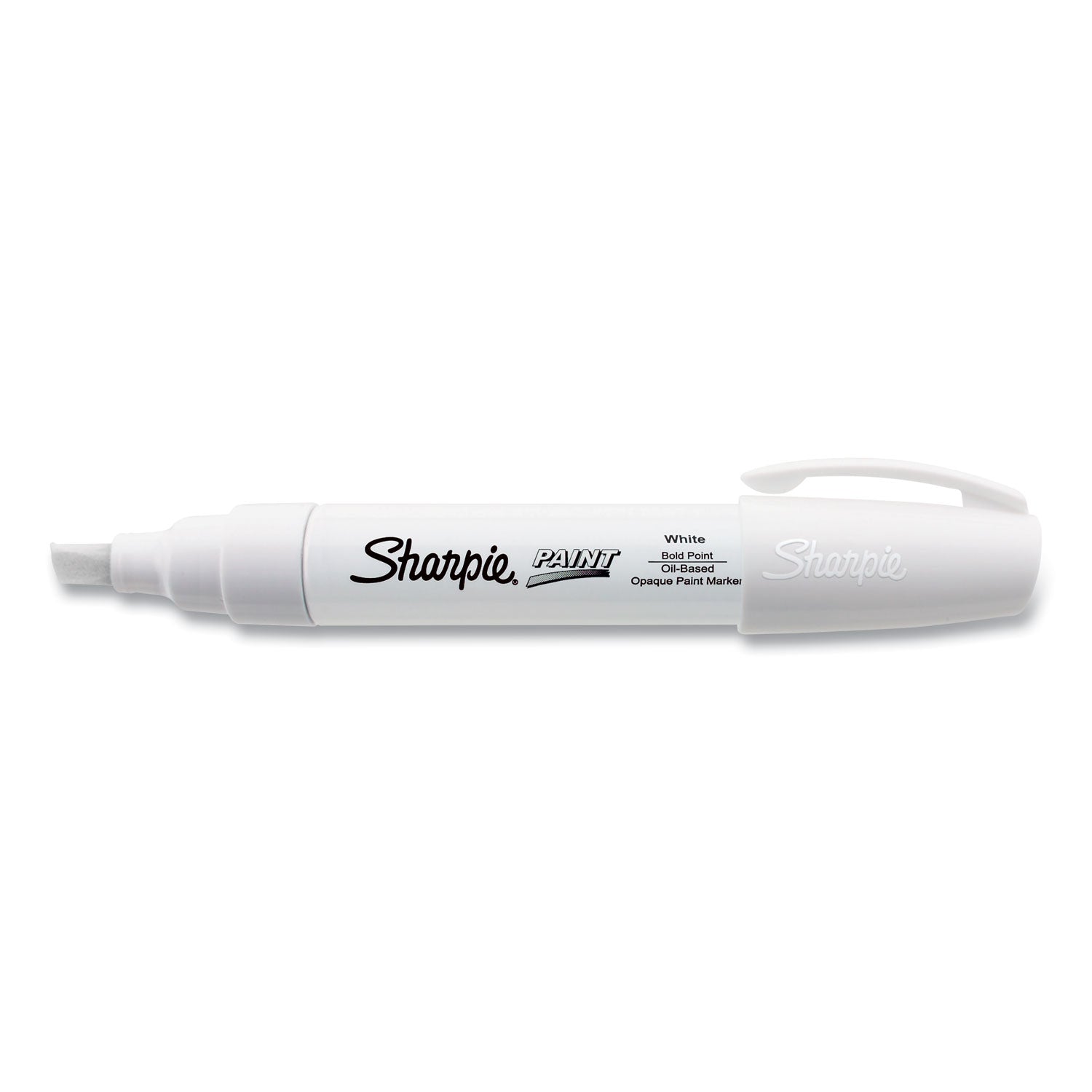 Permanent Paint Marker, Extra-Broad Chisel Tip, White -