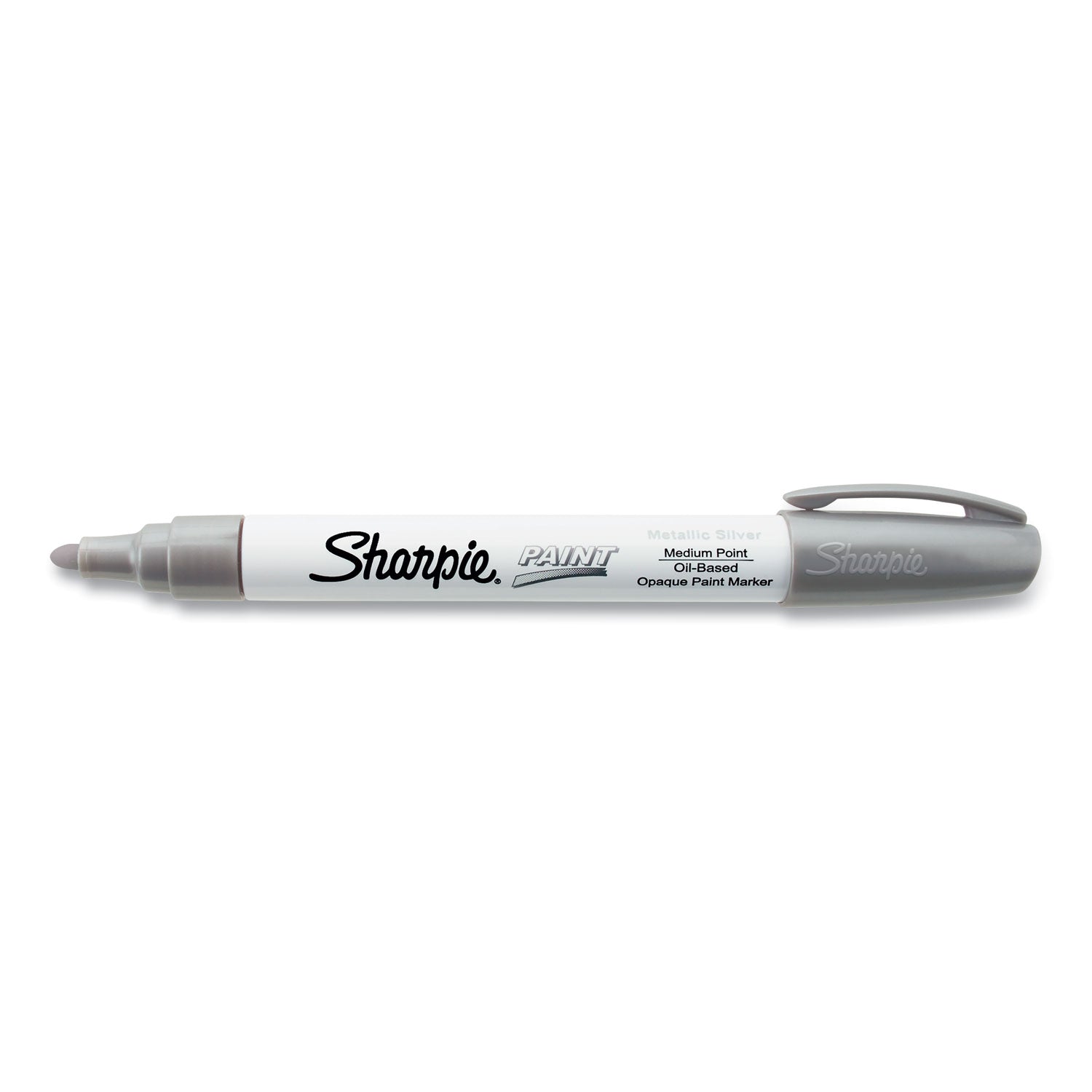 Permanent Paint Marker, Medium Bullet Tip, Silver -